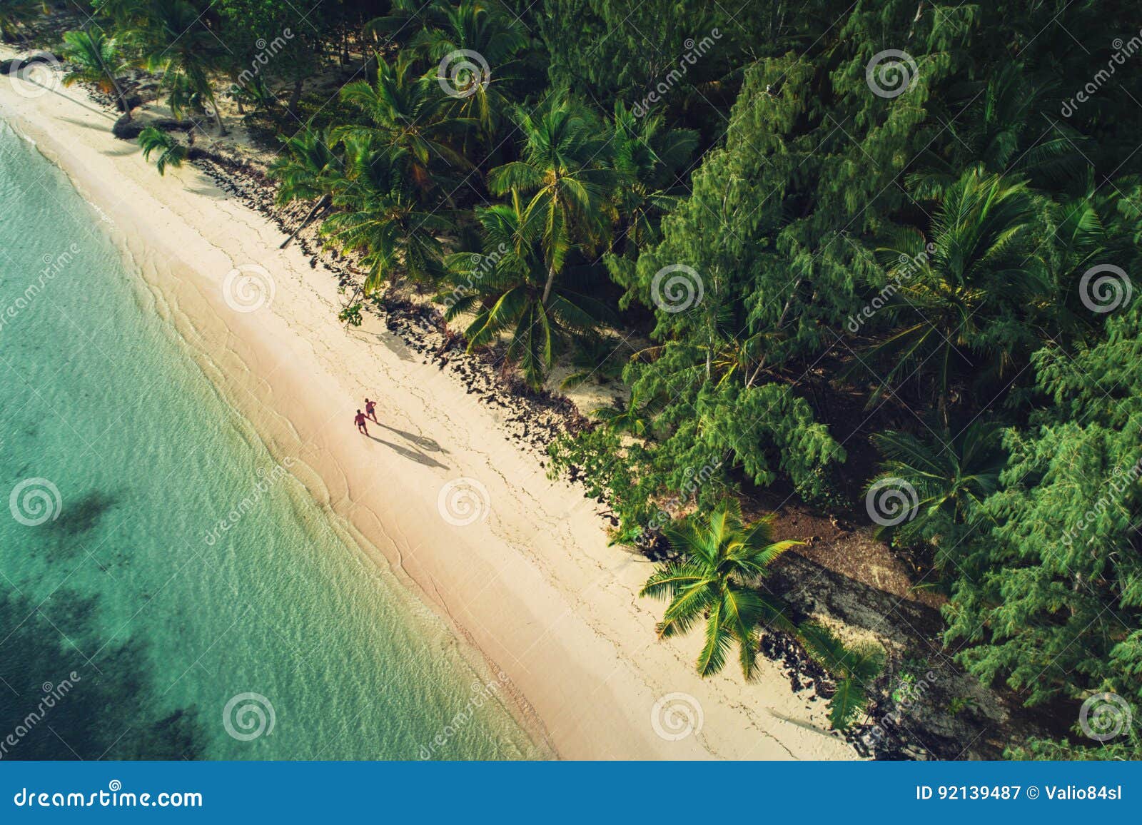 aerial view of tropical beach, dominican republic