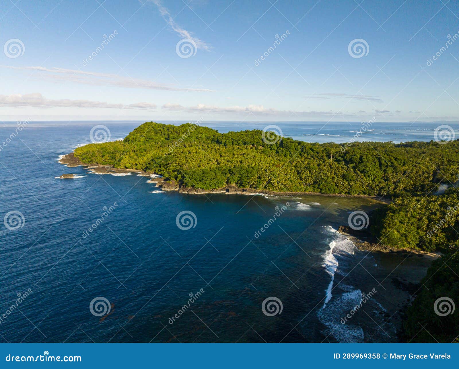 aerial view tropical island in surigao del sur.