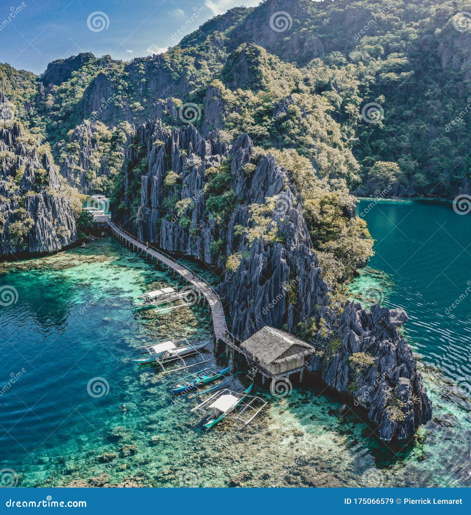 Aerial View of the Twin Lagoon in Coron Island, Palawan, Philippines