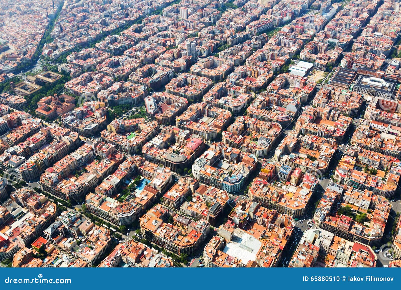 aerial view of typical buildings at eixample district. barcelo