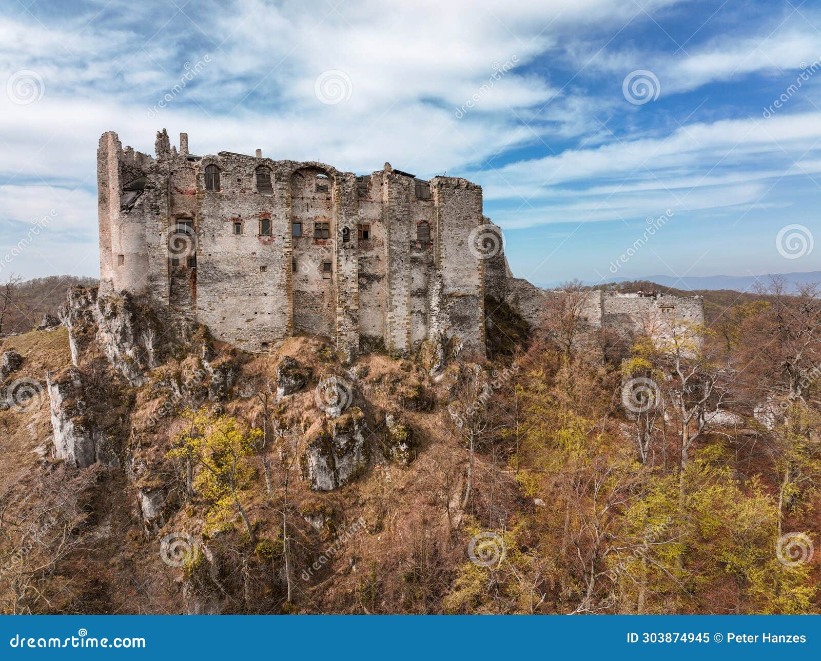 aerial view of uhrovec castle in slovakia