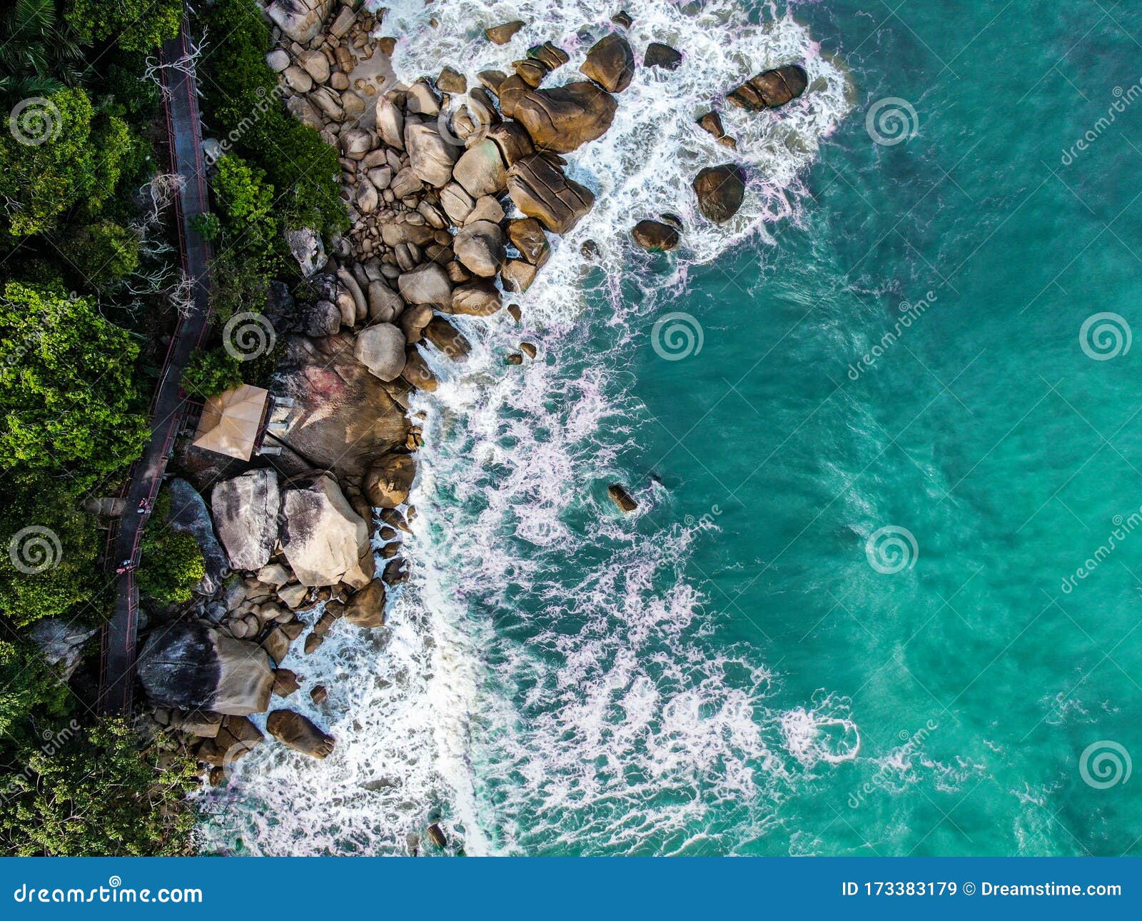 aerial view of teluk cempedak beach
