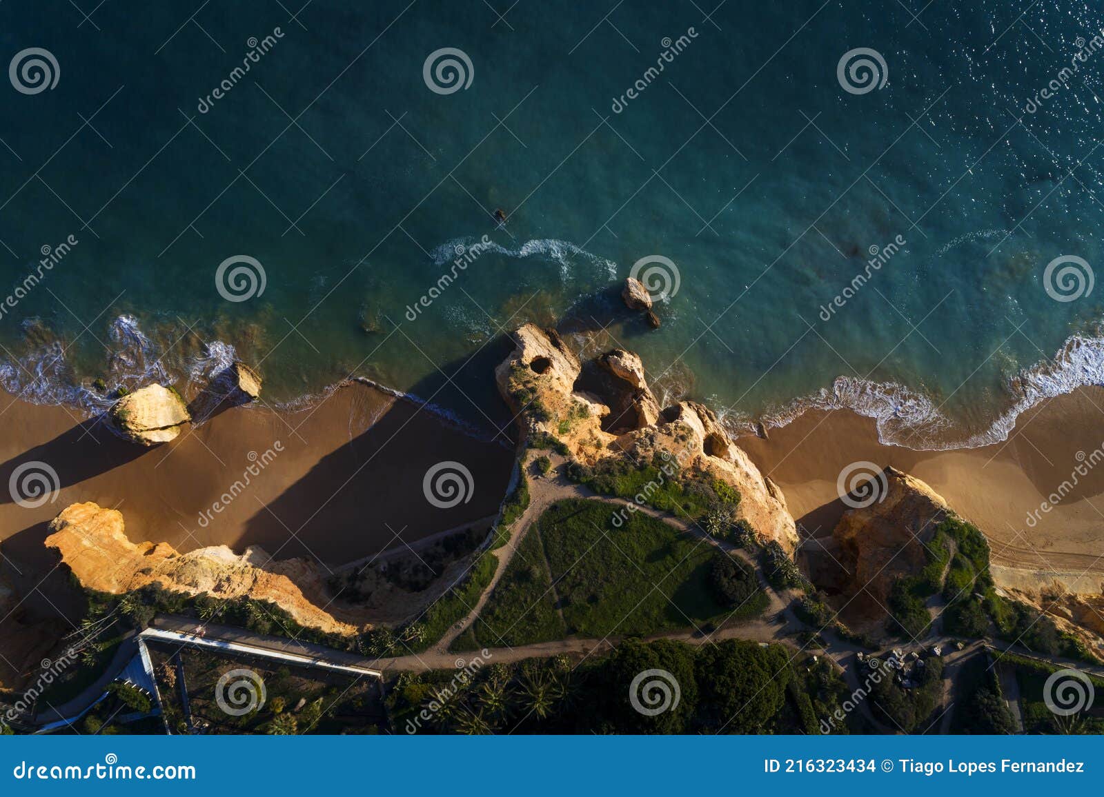 aerial view of the vau beach praia do vau in portimao