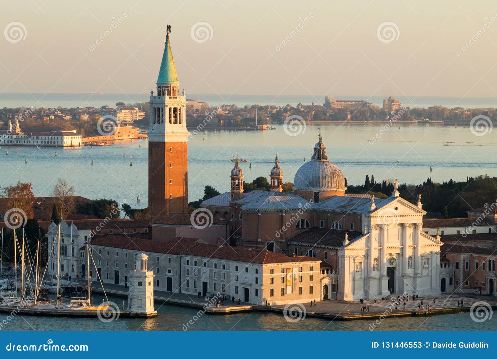 Aerial View of Venice at Dawn, Italy. San Giorgio Maggiore Church View ...