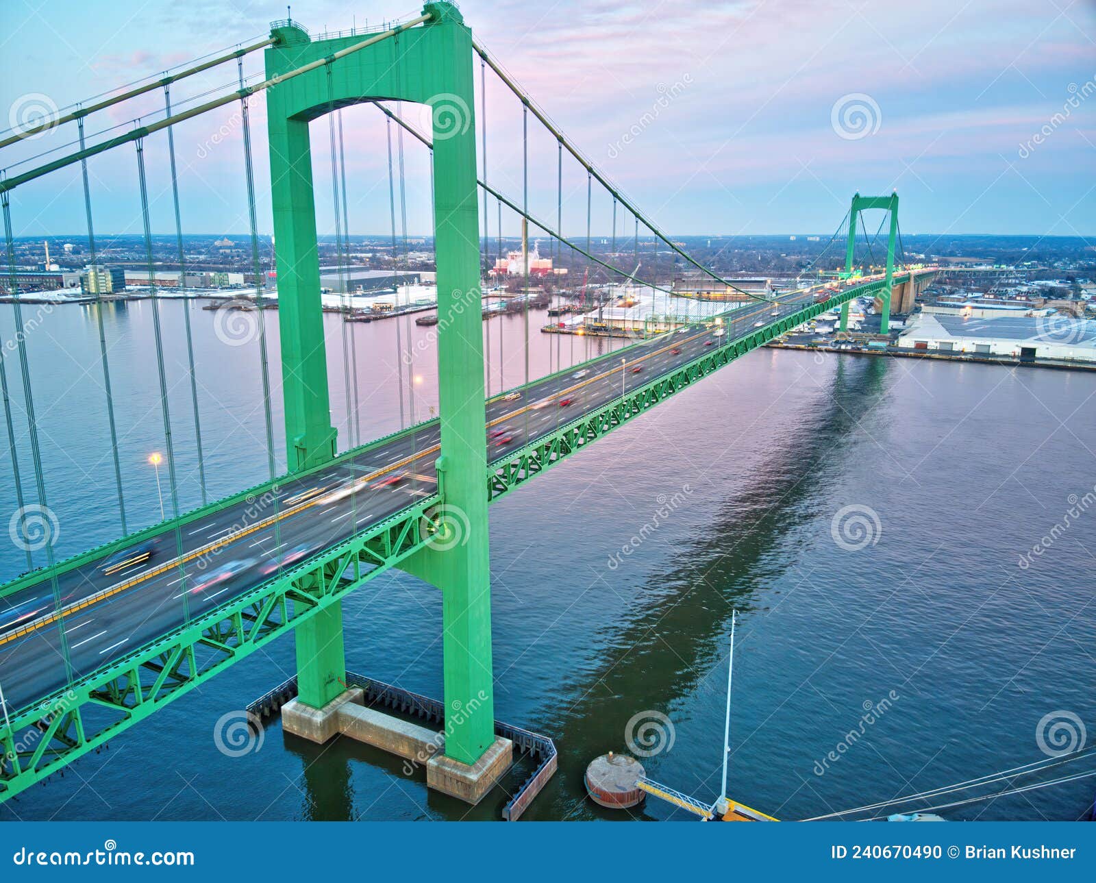 Aerial View of the Walt Whitman Bridge Philadelphia Stock Photo - Image