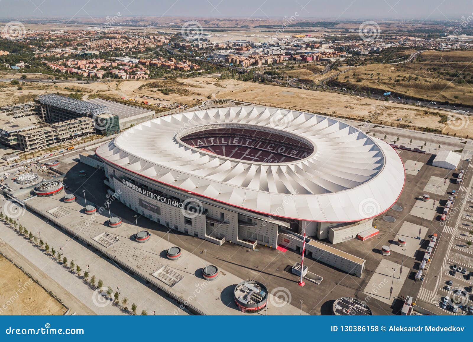Aerial View Of Wanda Metropolitano Stadium In Madrid Editorial Stock Photo Image Of View Spain