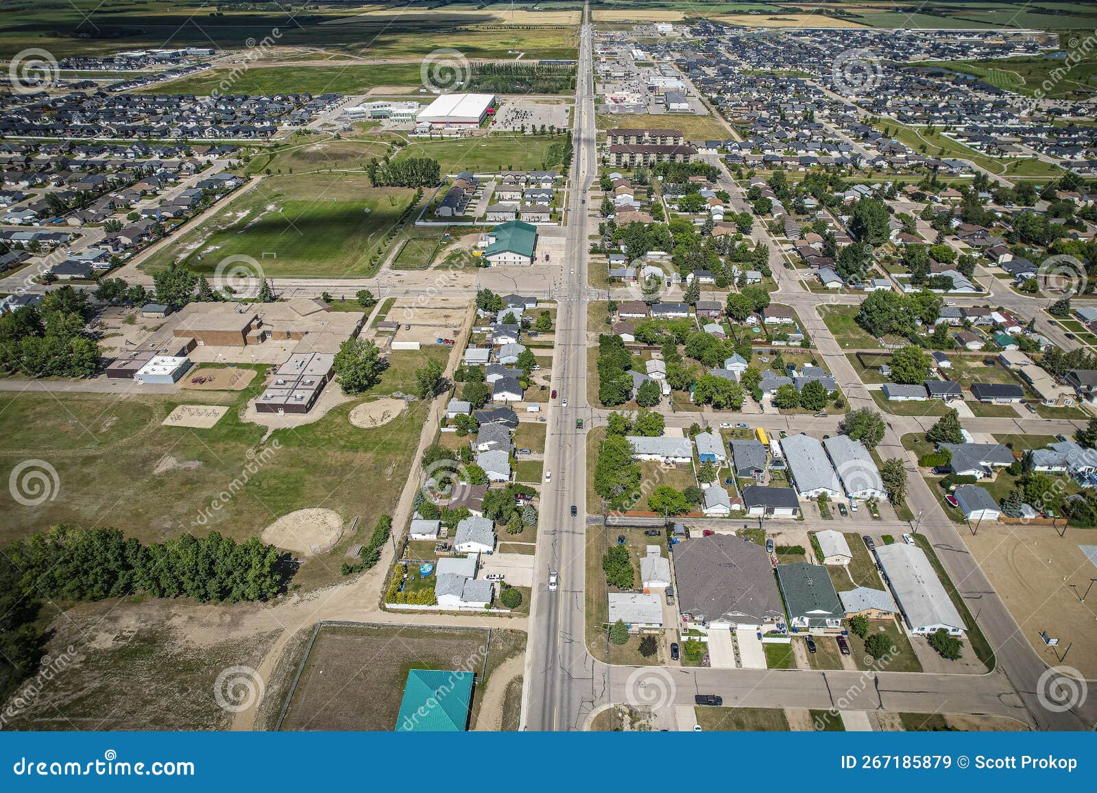 Aerial View of Warman in Central Saskatchewan, Canada Stock Image