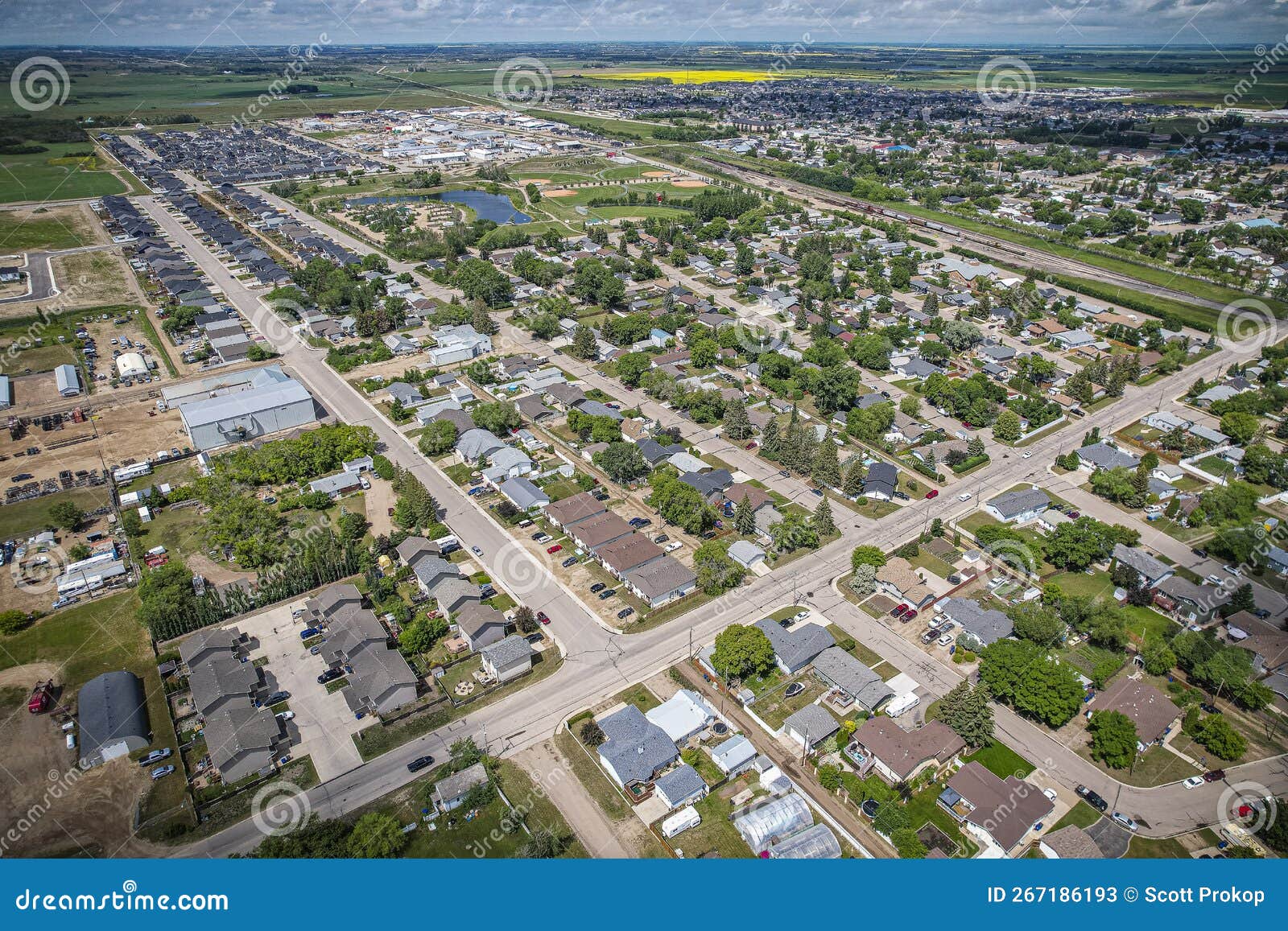 Aerial View of Warman in Central Saskatchewan, Canada Stock Image ...