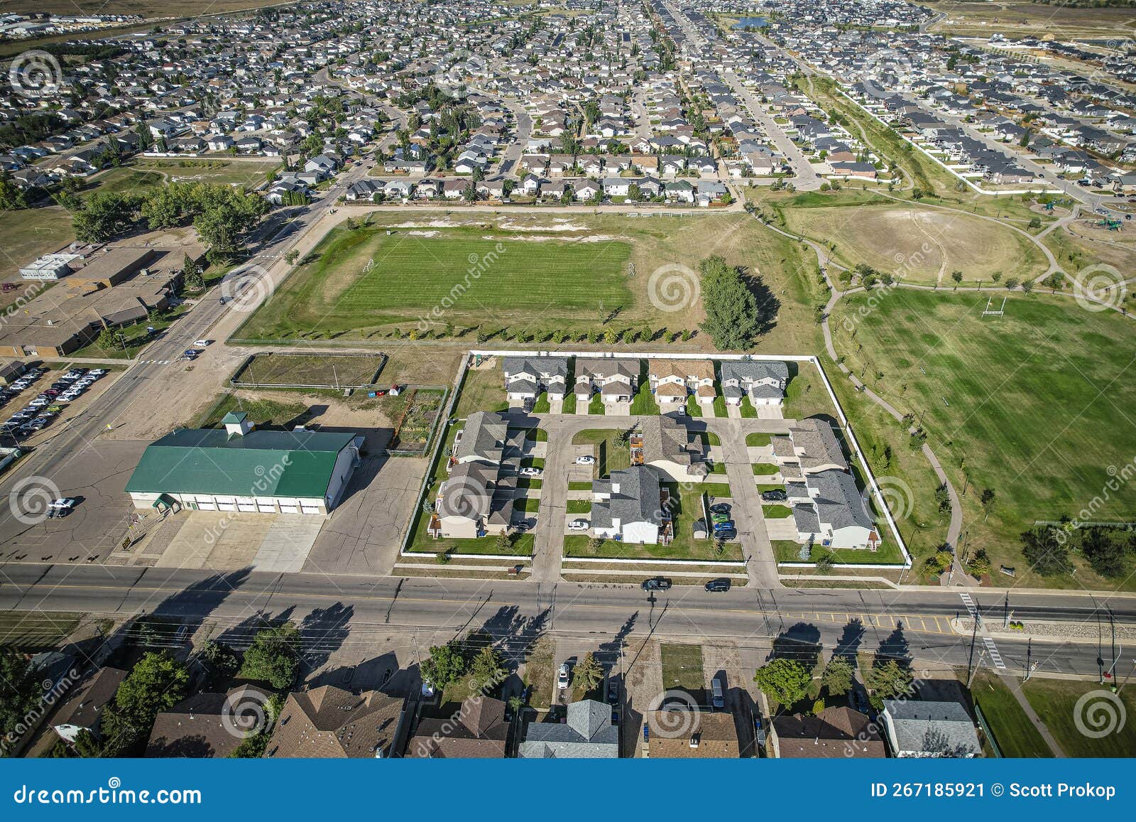 Aerial View of Warman in Central Saskatchewan, Canada Stock Image