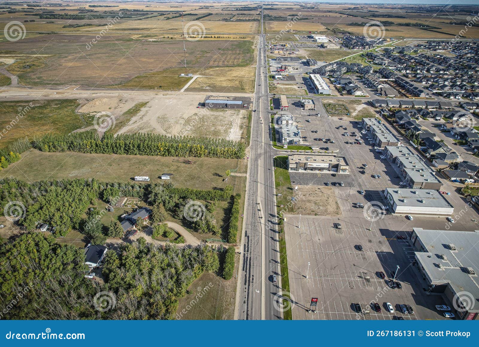 Aerial View of Warman in Central Saskatchewan, Canada Stock Image