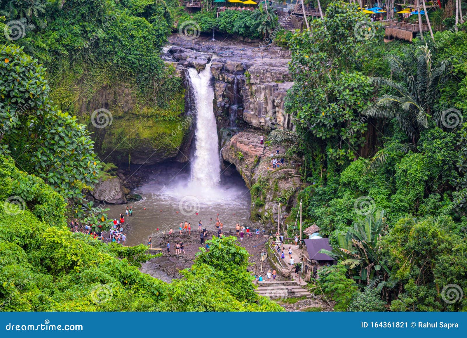 aerial view of waterfall in bali indonesia. bali waterfalls. beauty of a waterfall