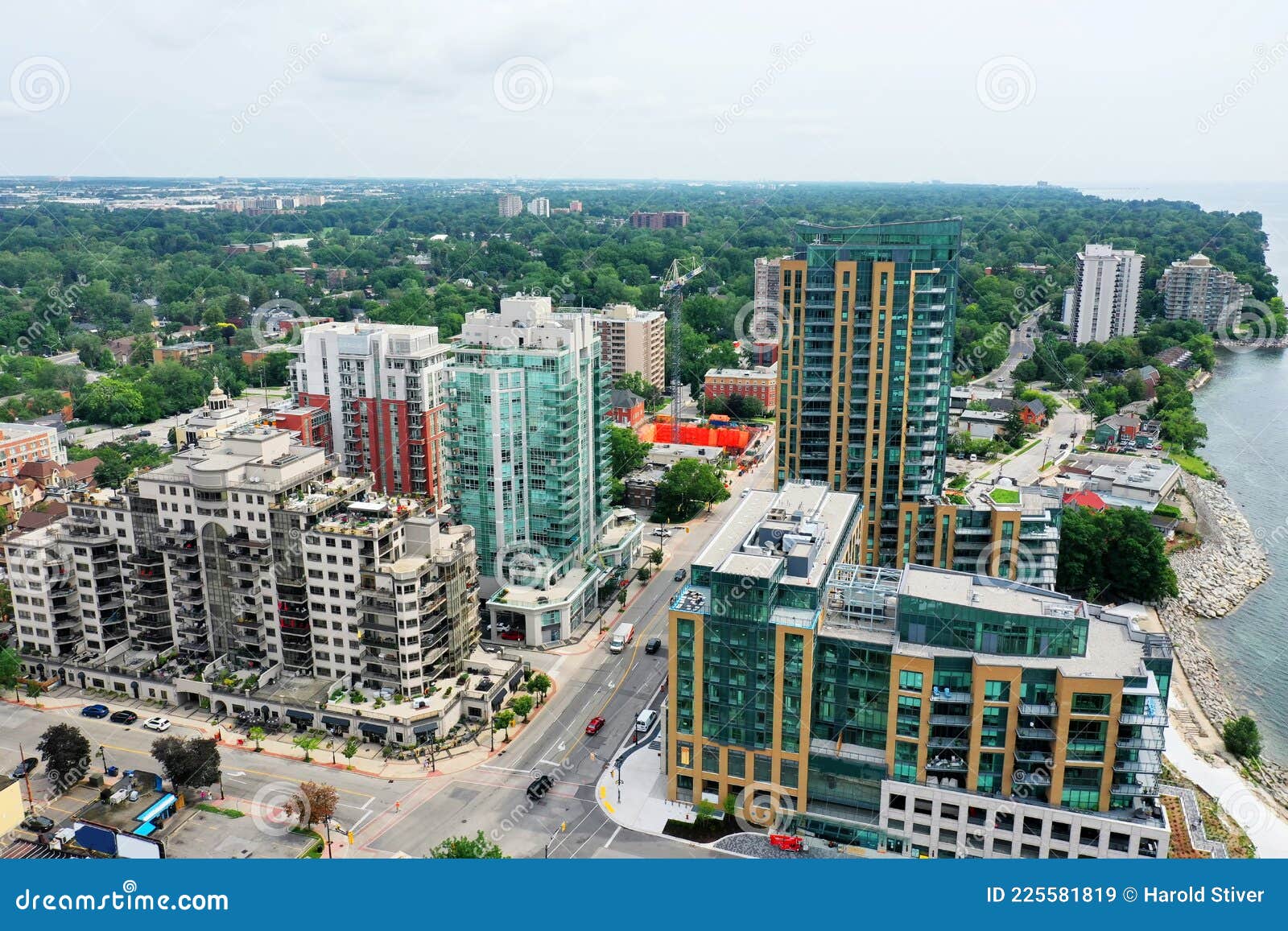 Aerial View of the Waterfront in Burlington, Ontario, Canada Editorial