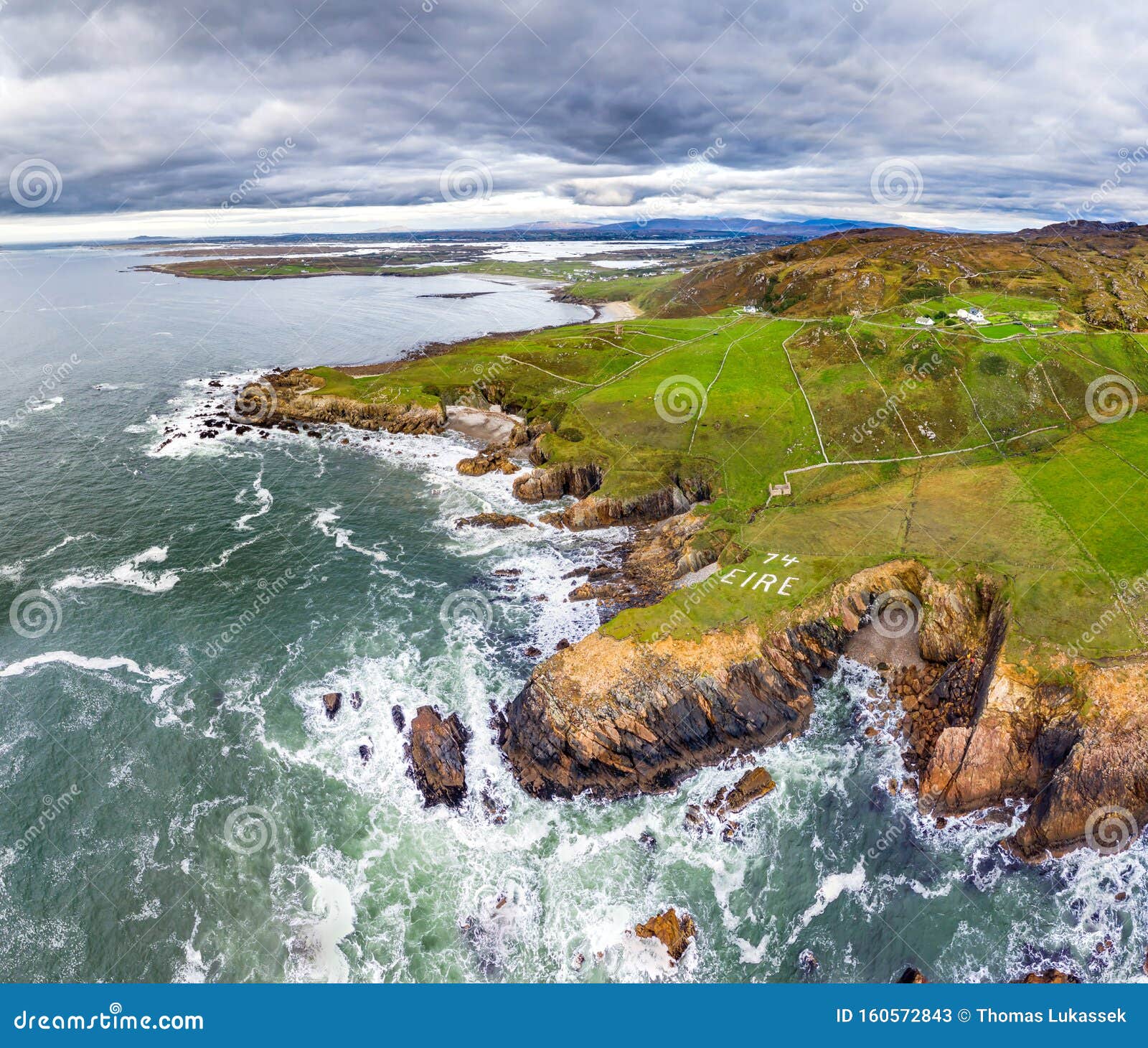 aerial view of the wild atlantic coastline by maghery, dungloe - county donegal - ireland