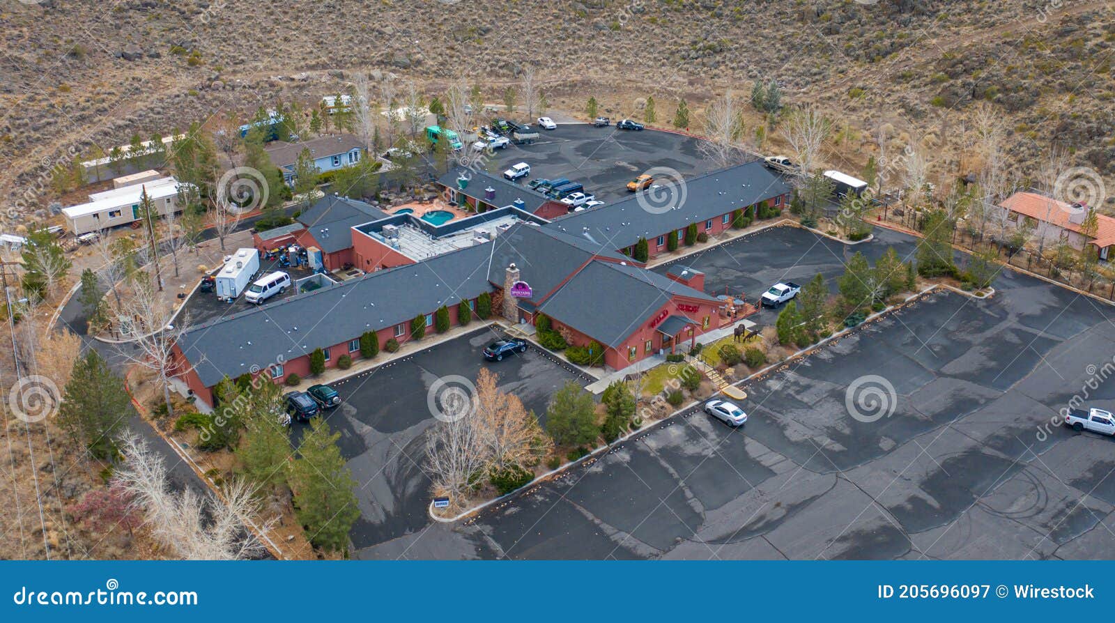 Aerial View Of Mustang Ranch And Wild Horse Saloon Brothel Building