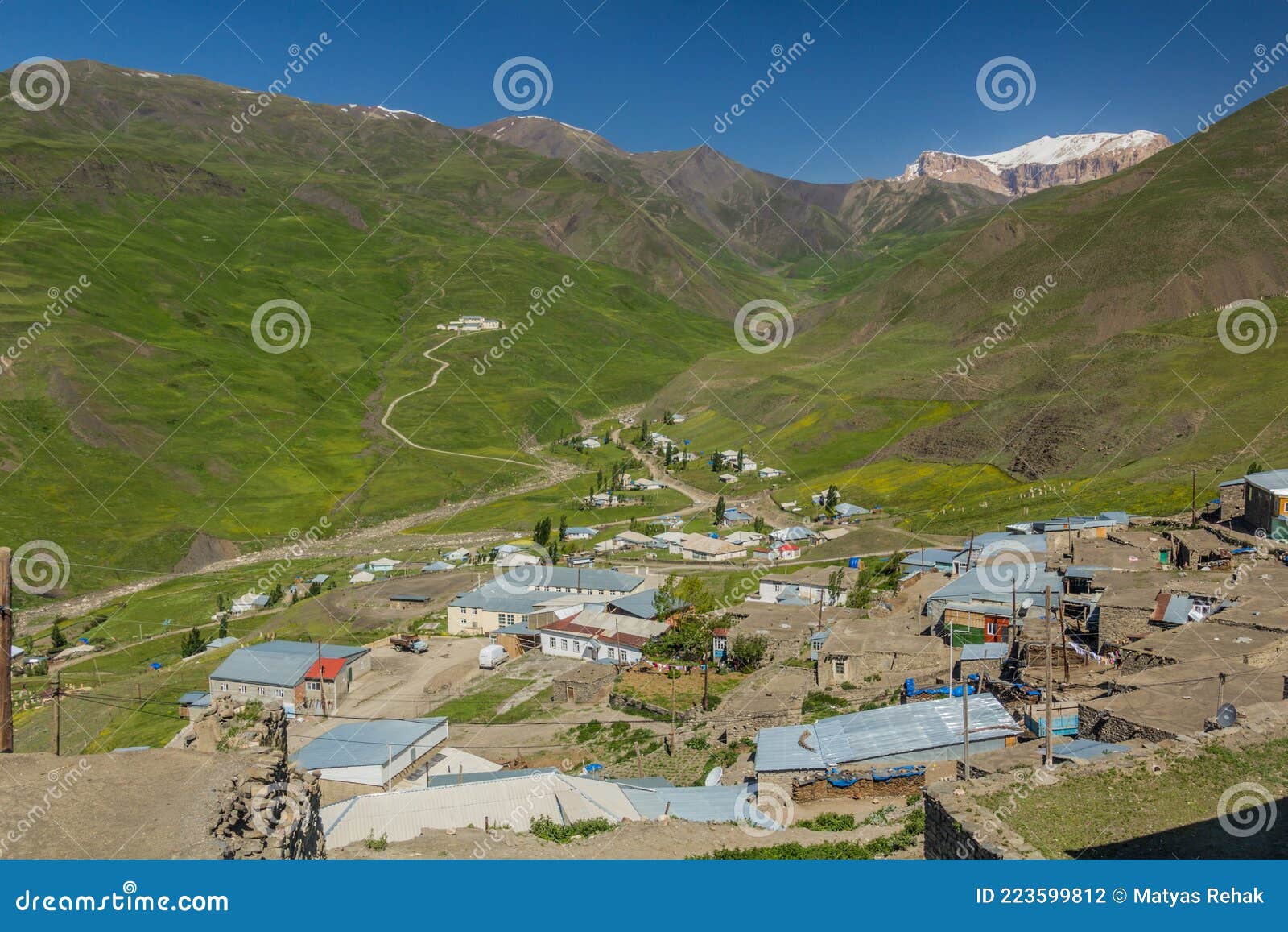 aerial view of xinaliq khinalug village, azerbaij