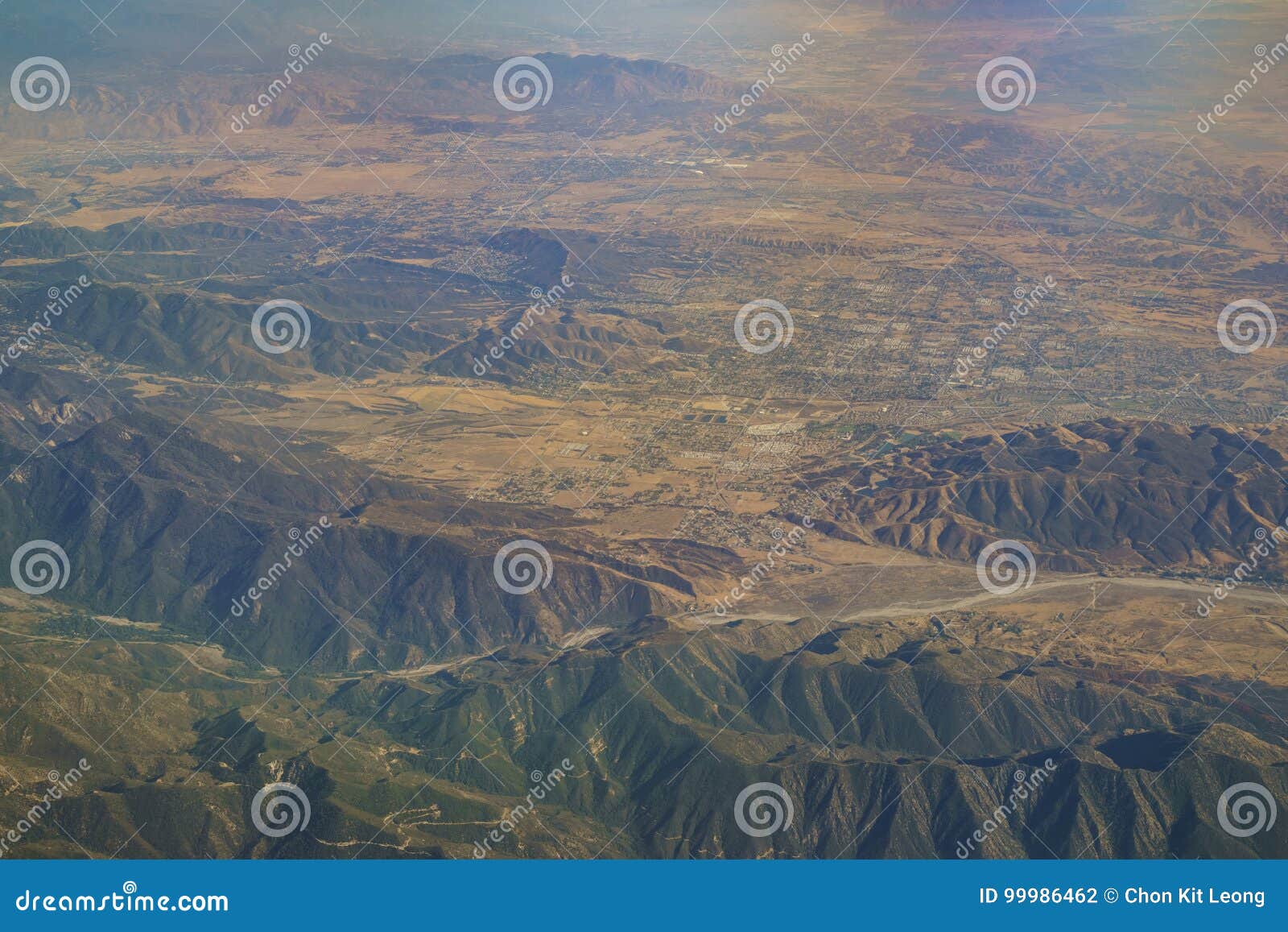 aerial view of yucaipa, cherry valley, calimesa, view from window seat in an airplane