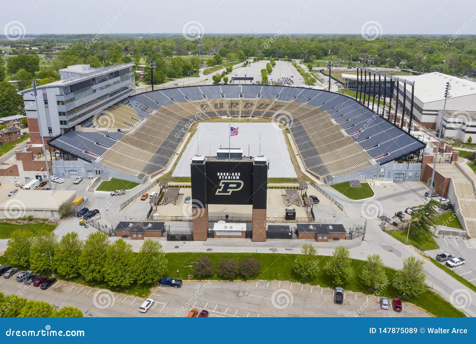 Aerial Views of Ross Ade Stadium on the Campus of Purdue University