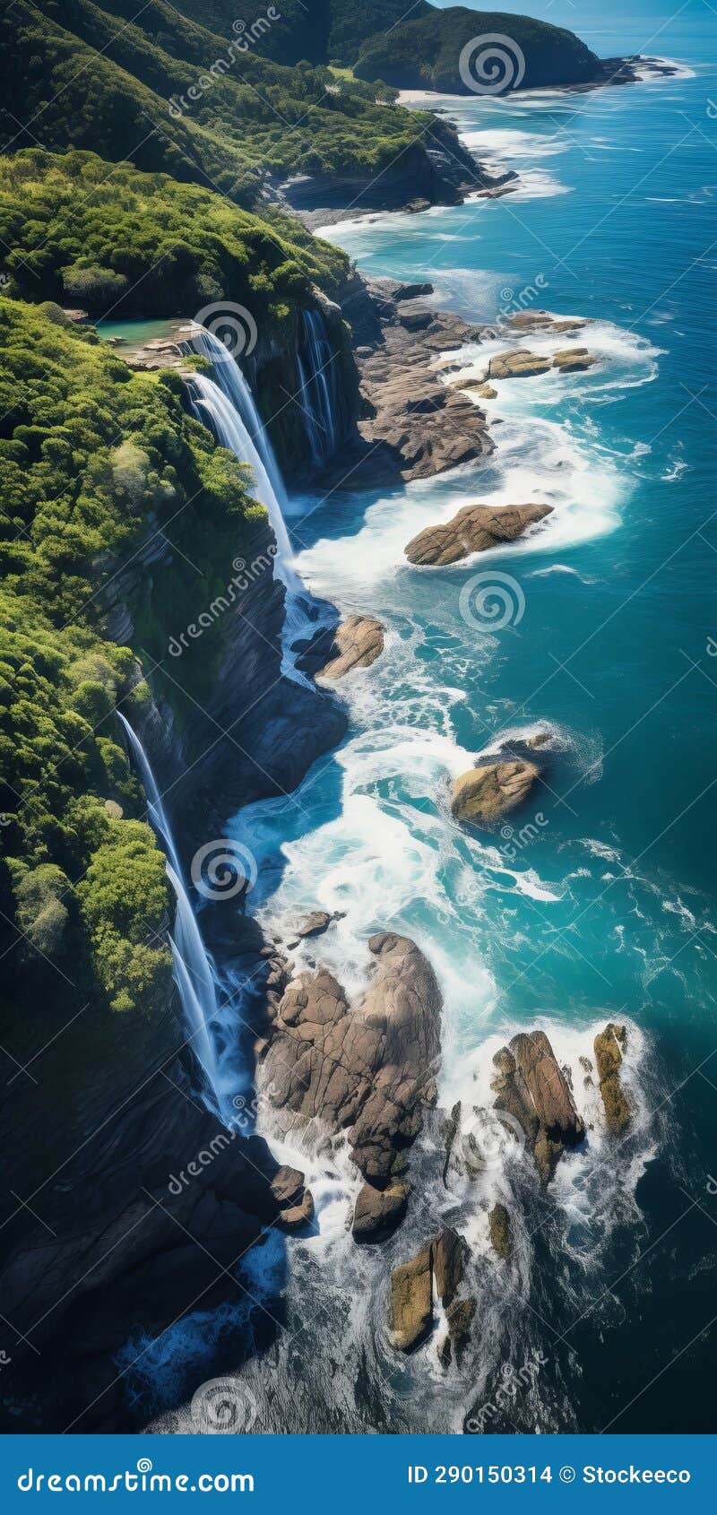 aerial waterfall photography: stunning beach view in ultra hd