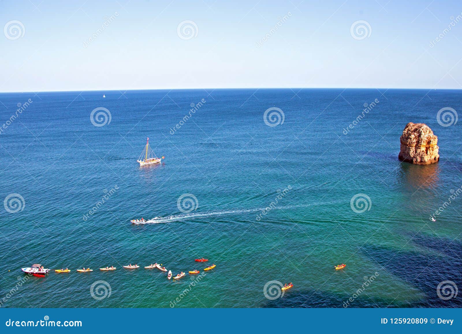 aerial from watersports at ponte piedade at lagos portugal