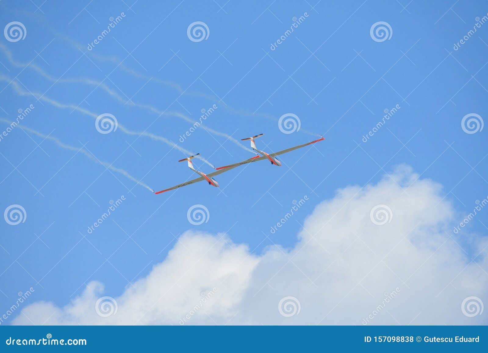Aerobatic Glider on Blue Sky, Withe Wings Sport Team Editorial Stock