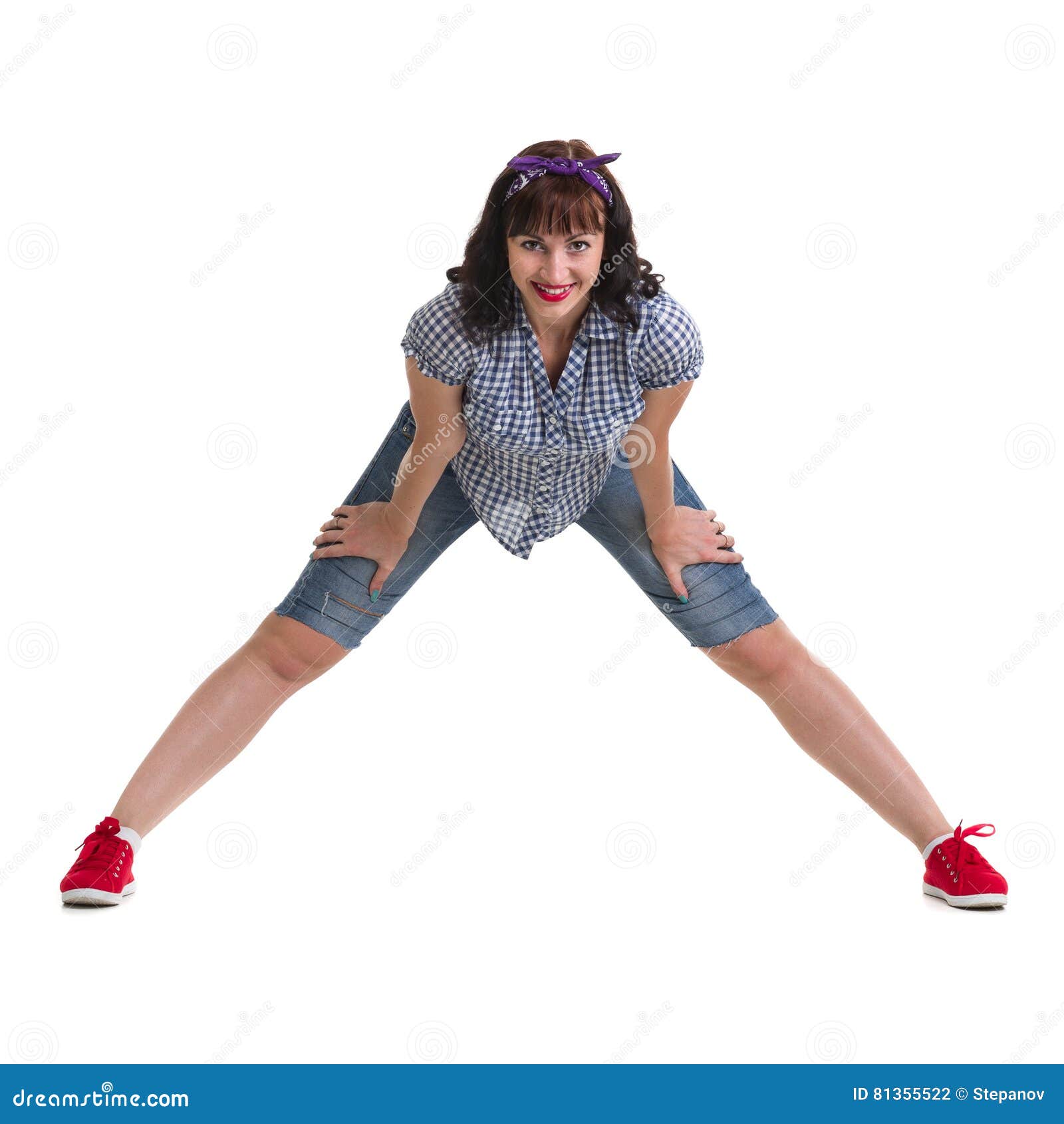 Aerobics Fitness Woman Exercising Isolated in Full Body. Stock Photo ...