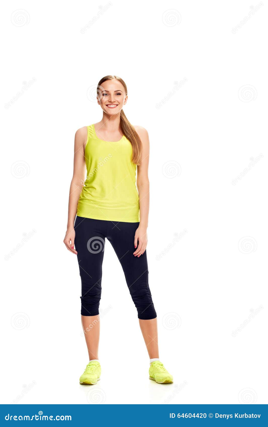 Aerobics Fitness Woman Posing Stock Photo - Image: 64604420