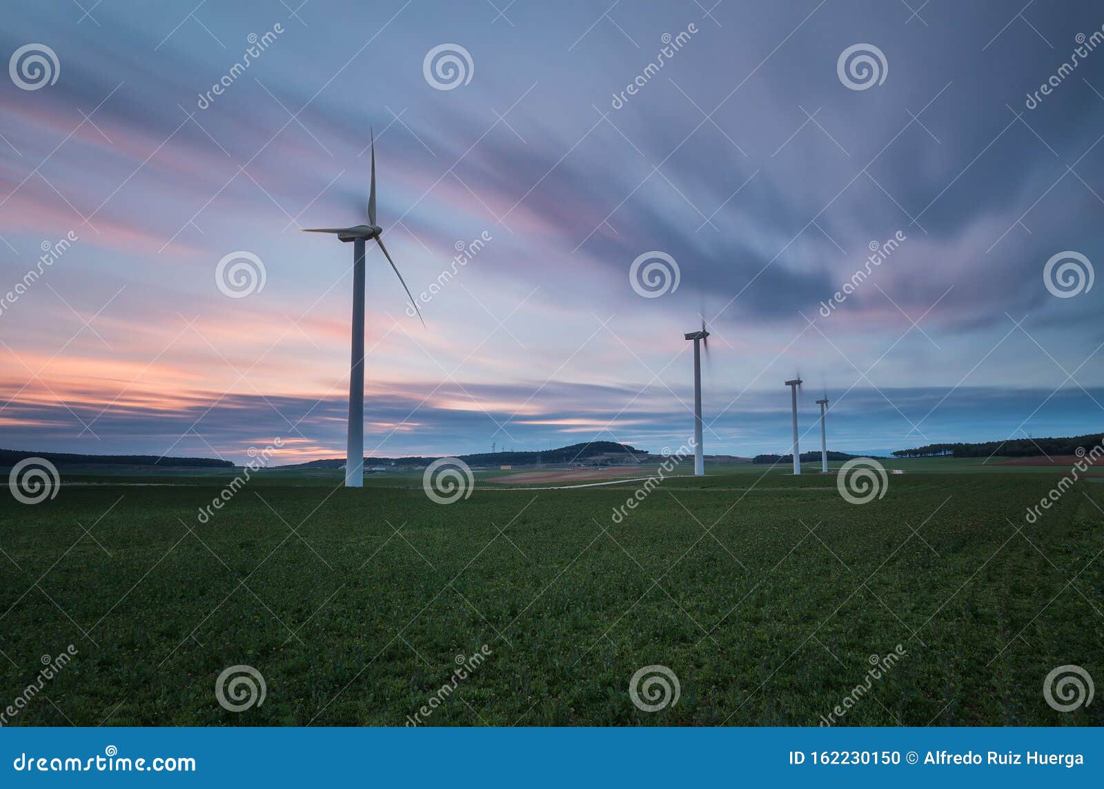 aerogenerator farm in la brujula, burgos