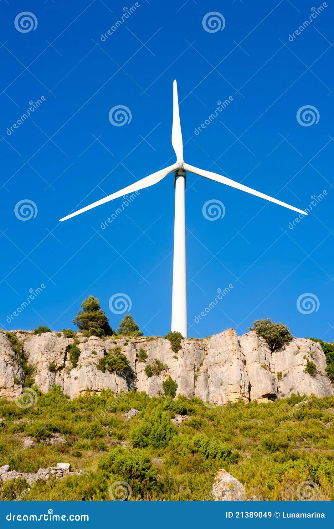 aerogenerator windmill in rocky mountain