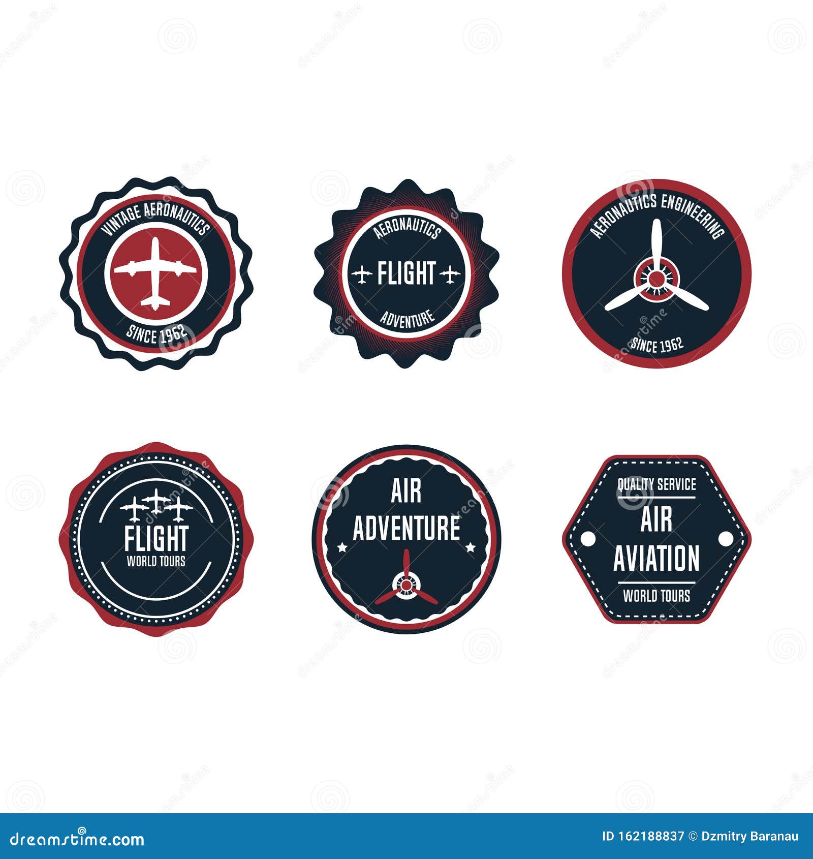 aeronautic badge   set . flight emblem retro vintage  label. airplane adventure business sticker. round