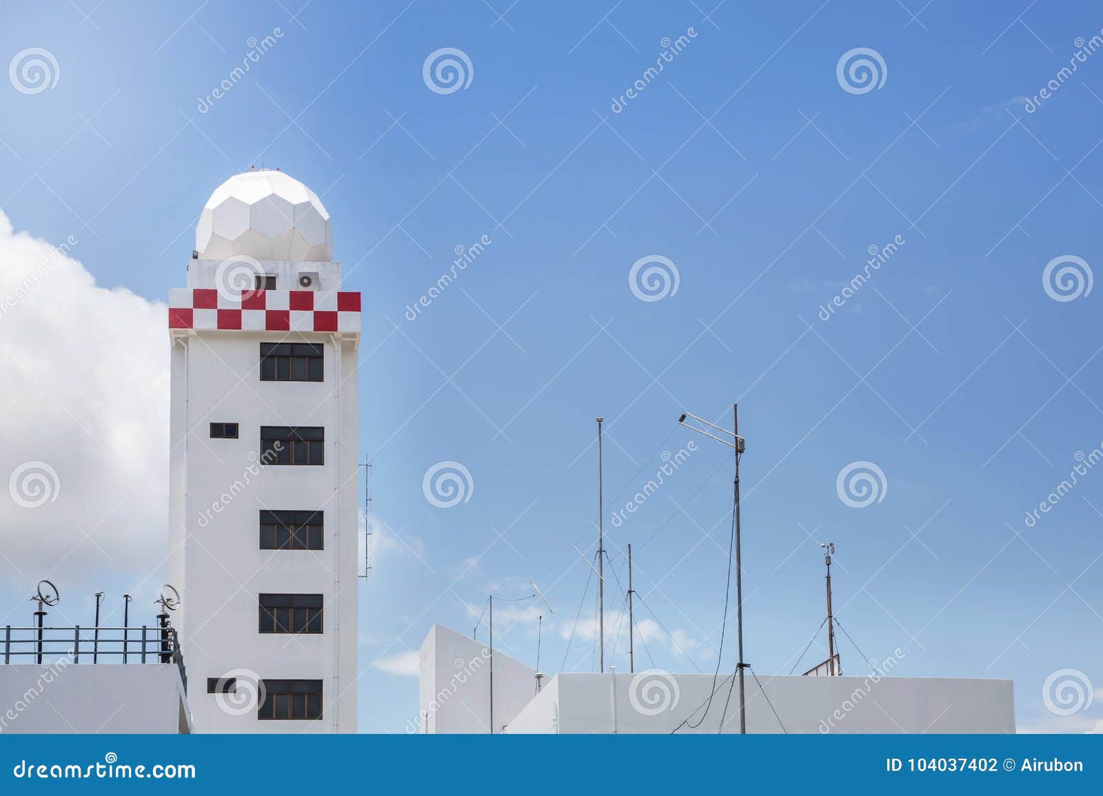 aeronautical meteorological station tower or weather radar dome station tower