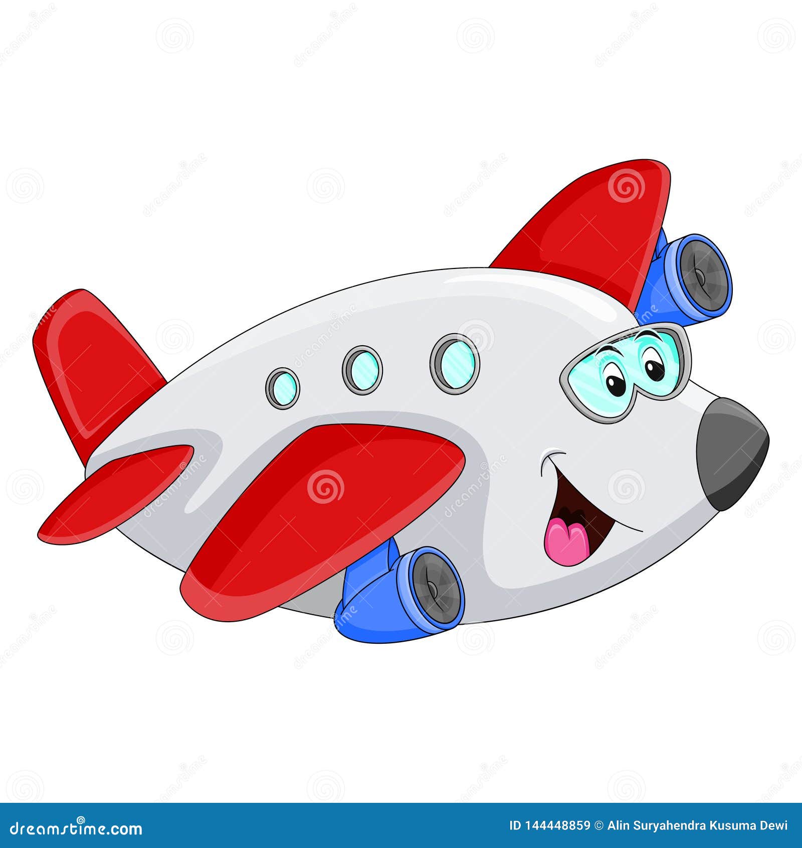 Aeroplane Funny Cartoon Vector Illustration Stock Vector - Illustration of  clipart, airplane: 144448859