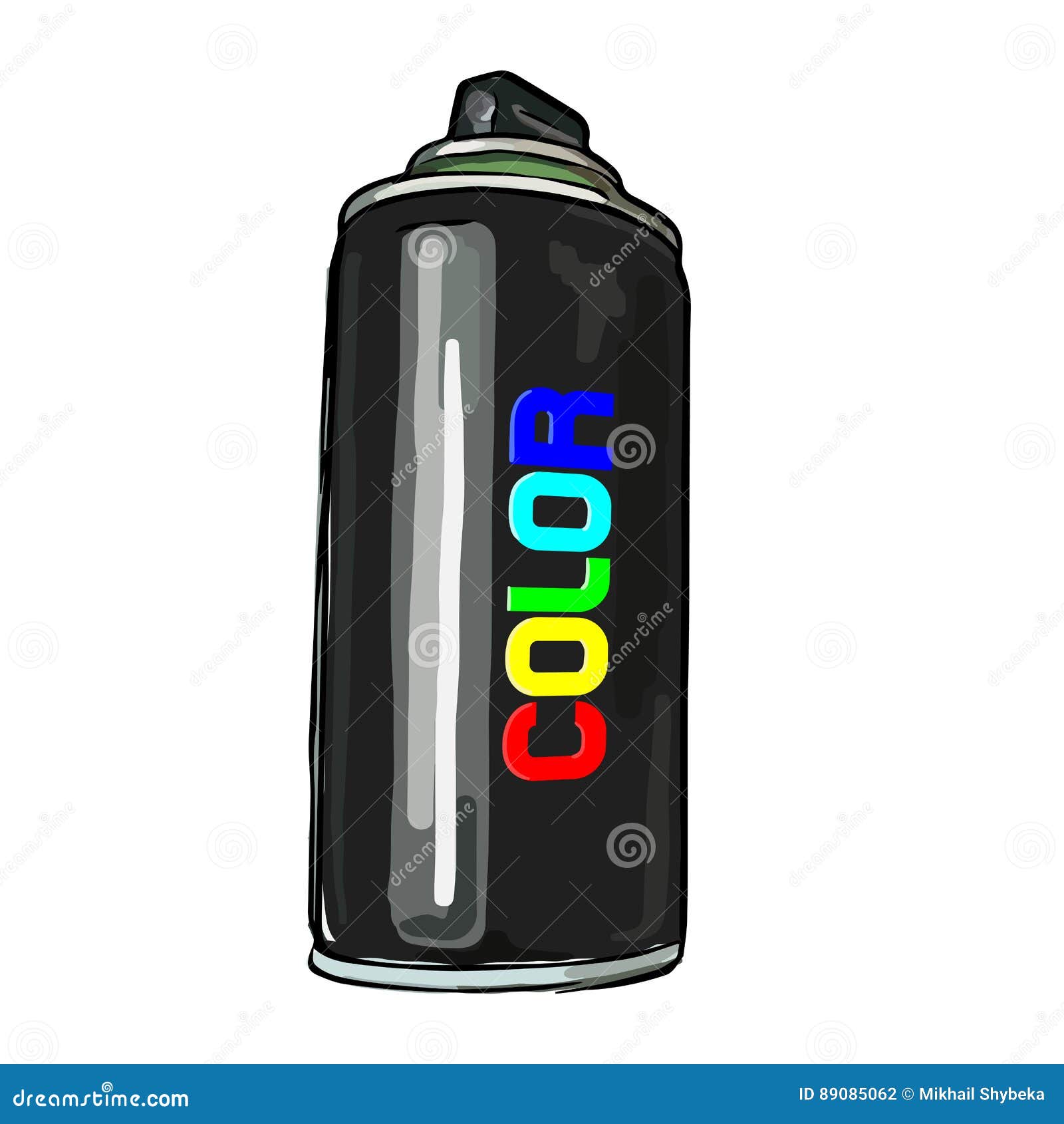 Aerosol Paint in a Cylinder Stock Vector Illustration of icon, metal