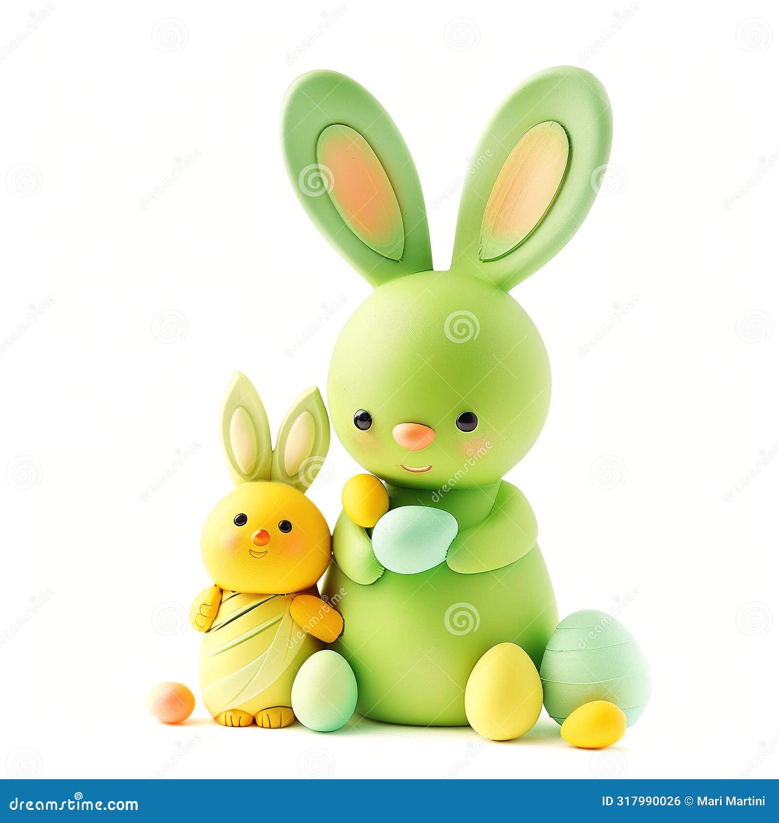 the aesthetic green rabbit of easter theme that can use as background edit requirement