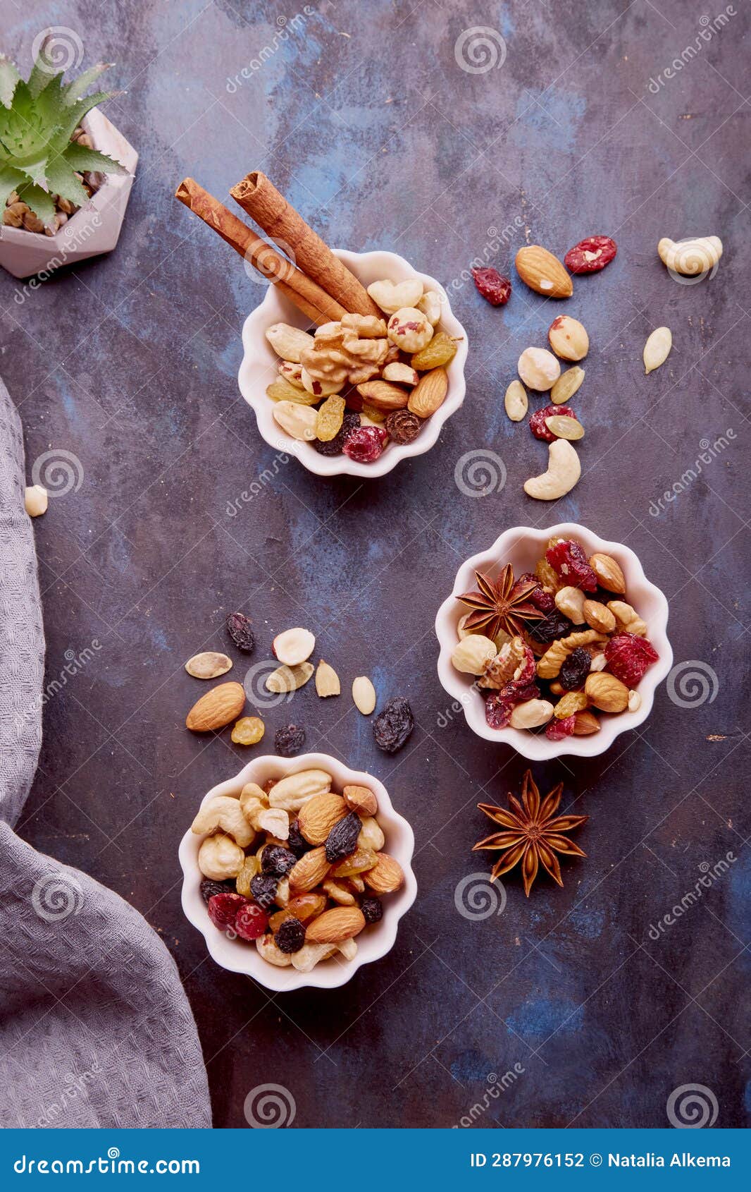 Aesthetic Saucers with Mixed Nuts. Healthy Food and Snacks. Walnuts ...