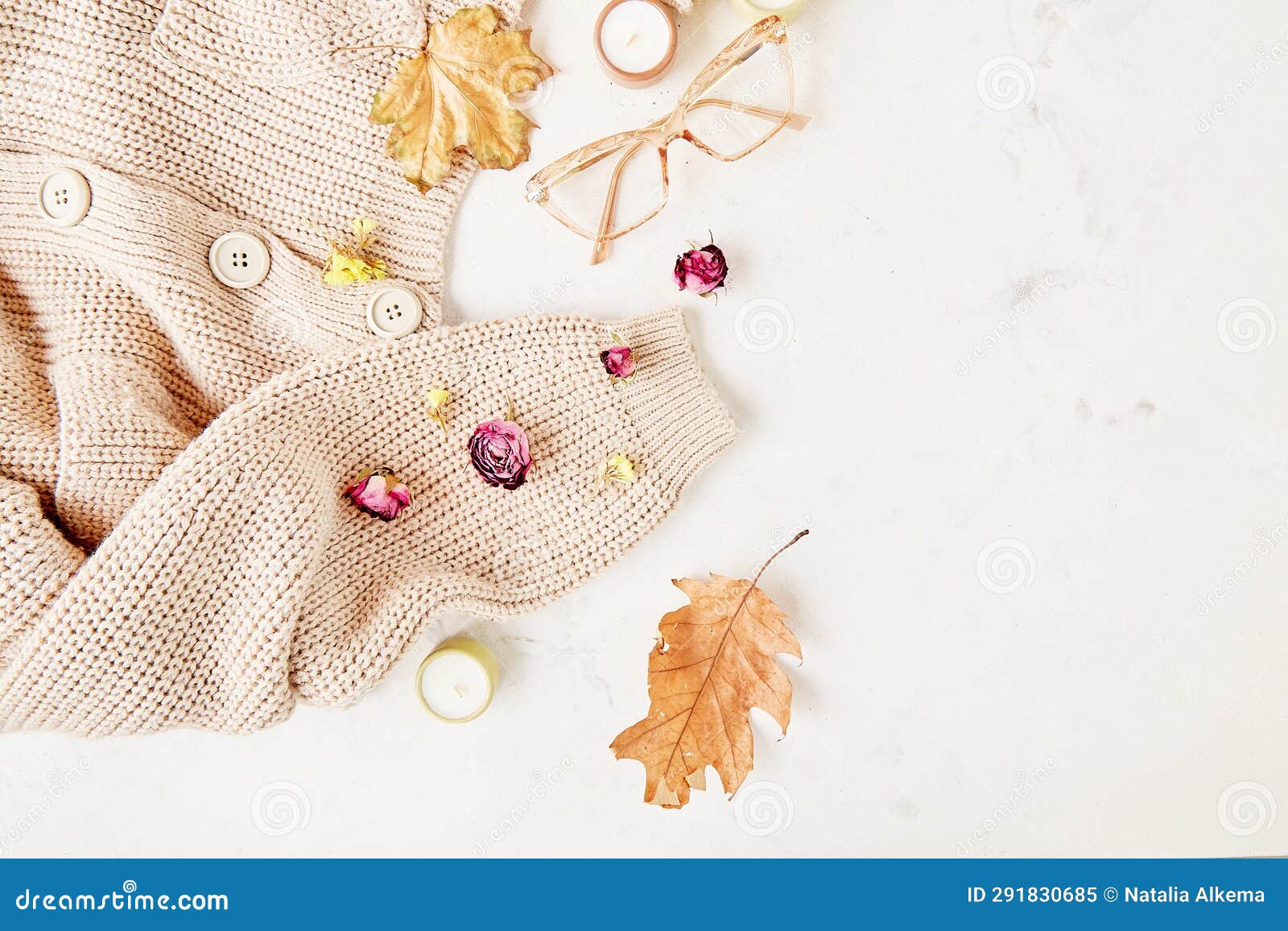 Aesthetics Sweater Weather Background, Autumn-Inspired with Dry Roses ...