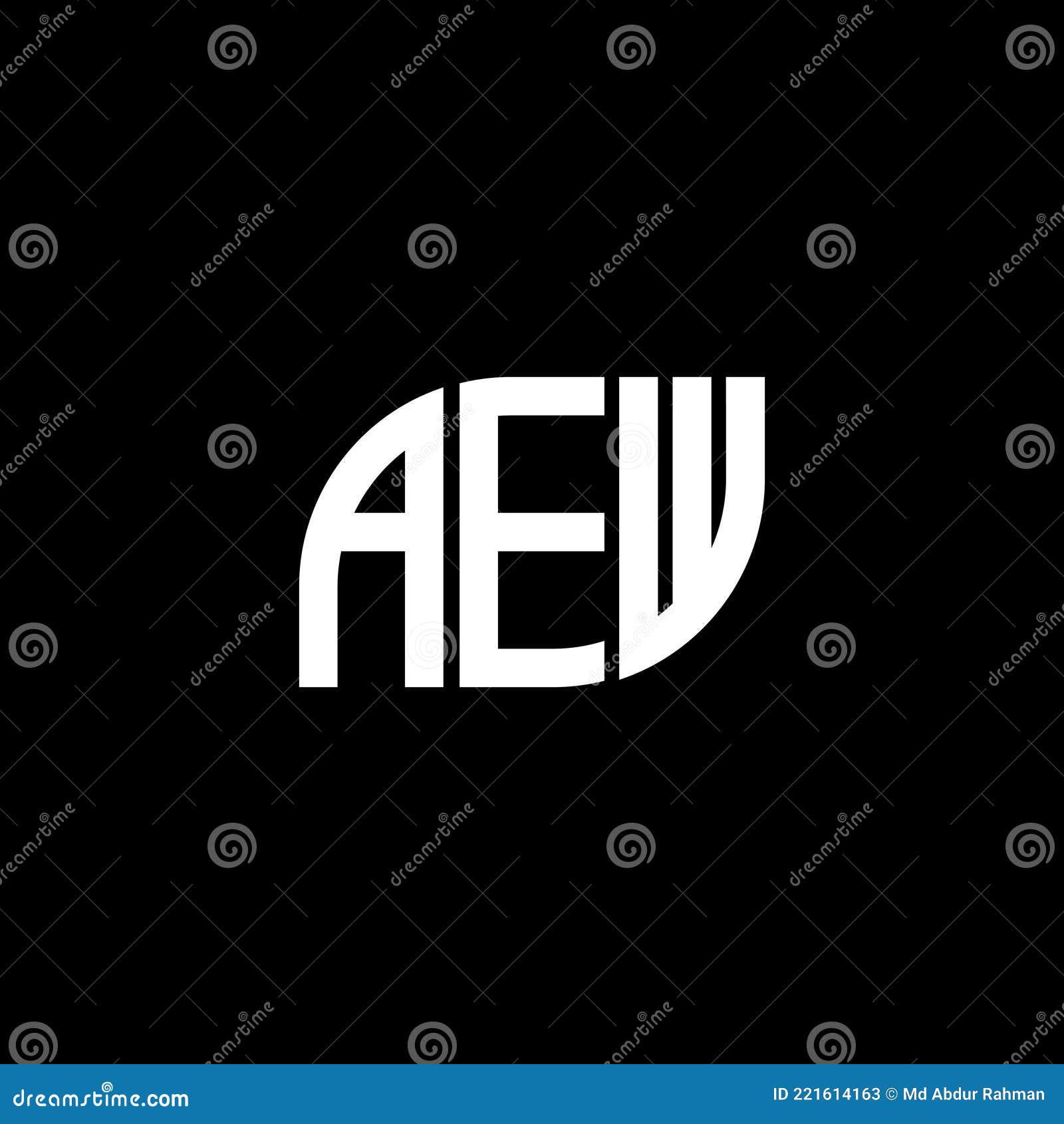 aew letter logo  on black background.aew creative initials letter logo concept.aew letter 