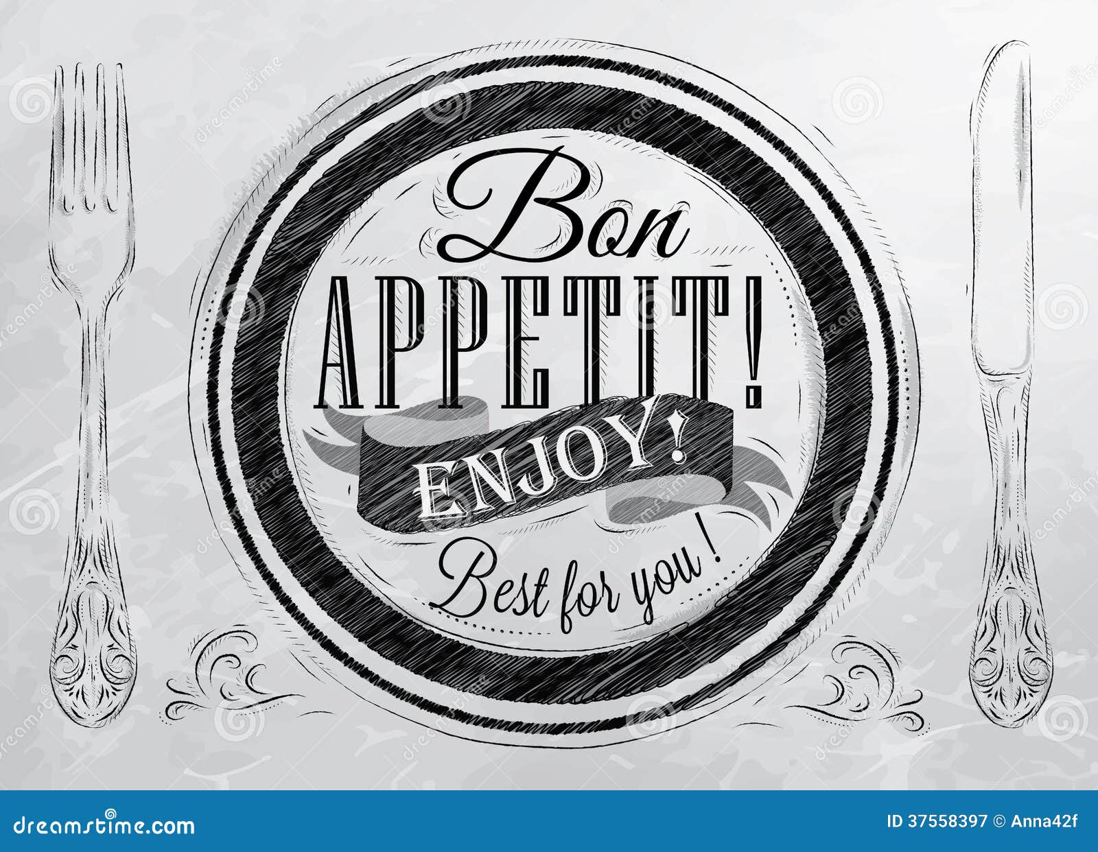 Affiche Bon Appetit. Steenkool. Vector Illustratie - Illustration of ...