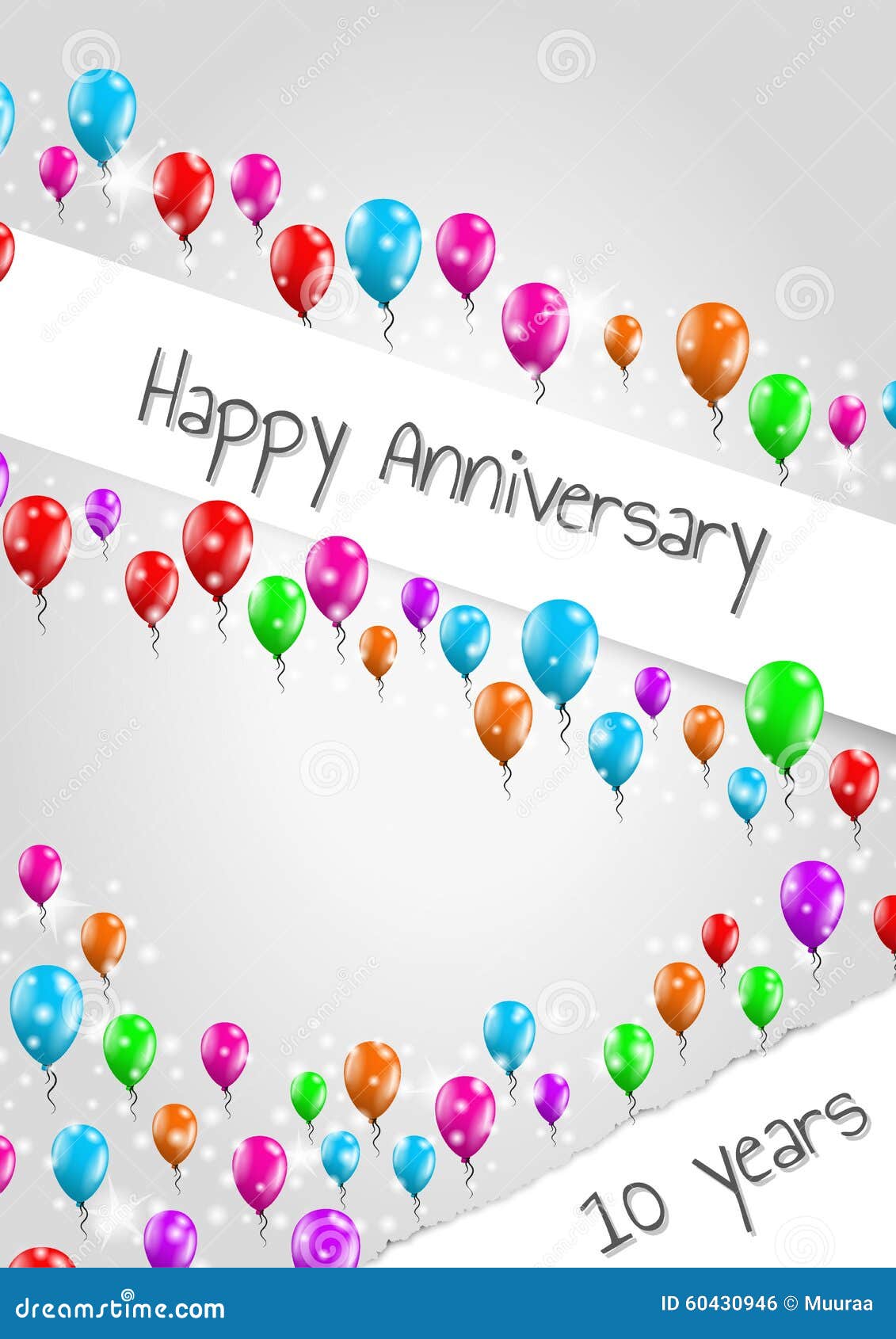 Affiche D'anniversaire, 10 Ans Illustration Stock  Illustration du