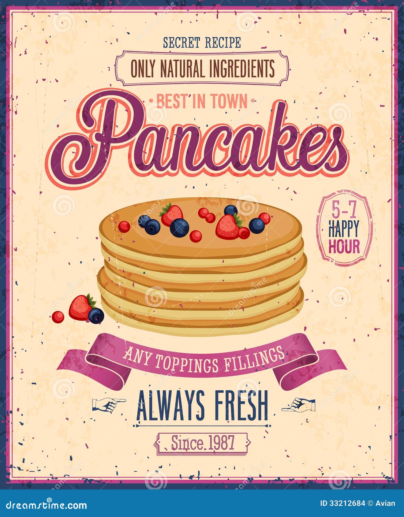 Affiche De Crêpes De Vintage. Images stock Image 33212684