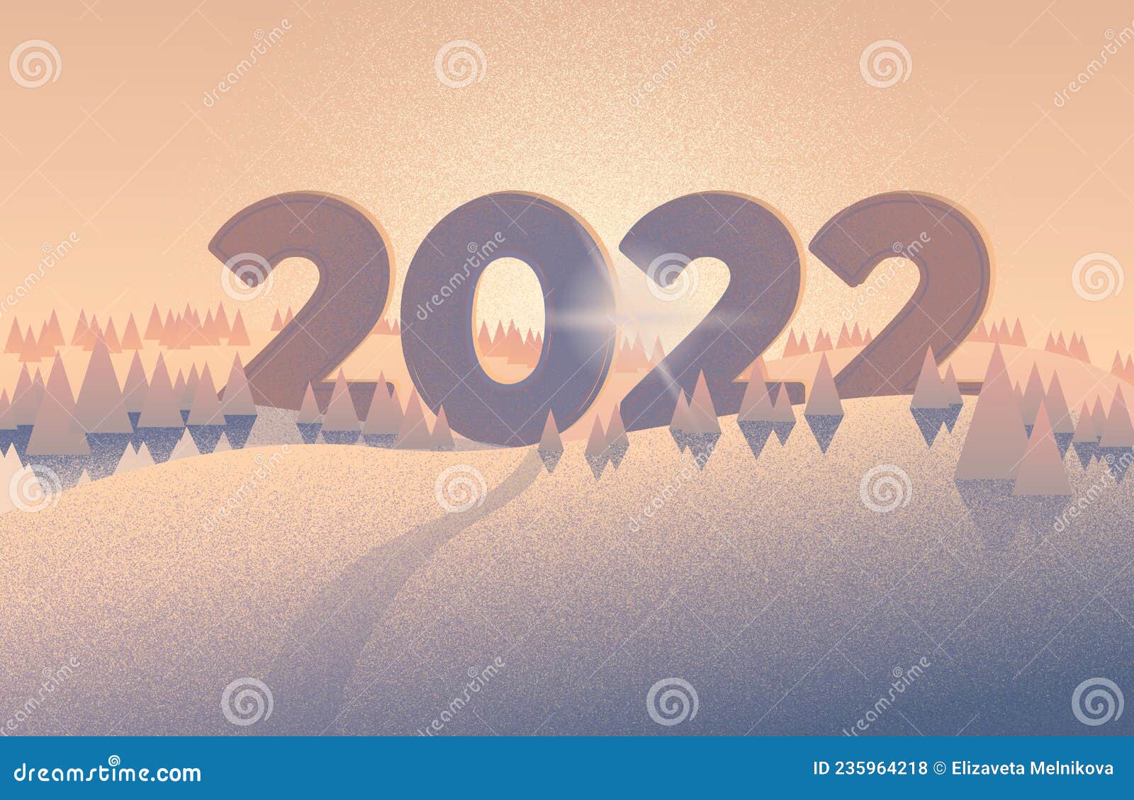 L'arrivée de la nouvelle année 2022. Bannière de Noël avec