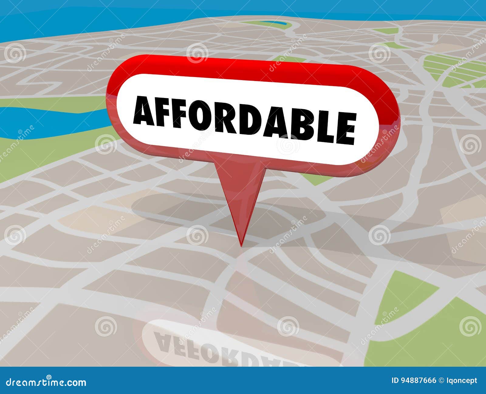 affordable housing real estate building property map pin 3d 