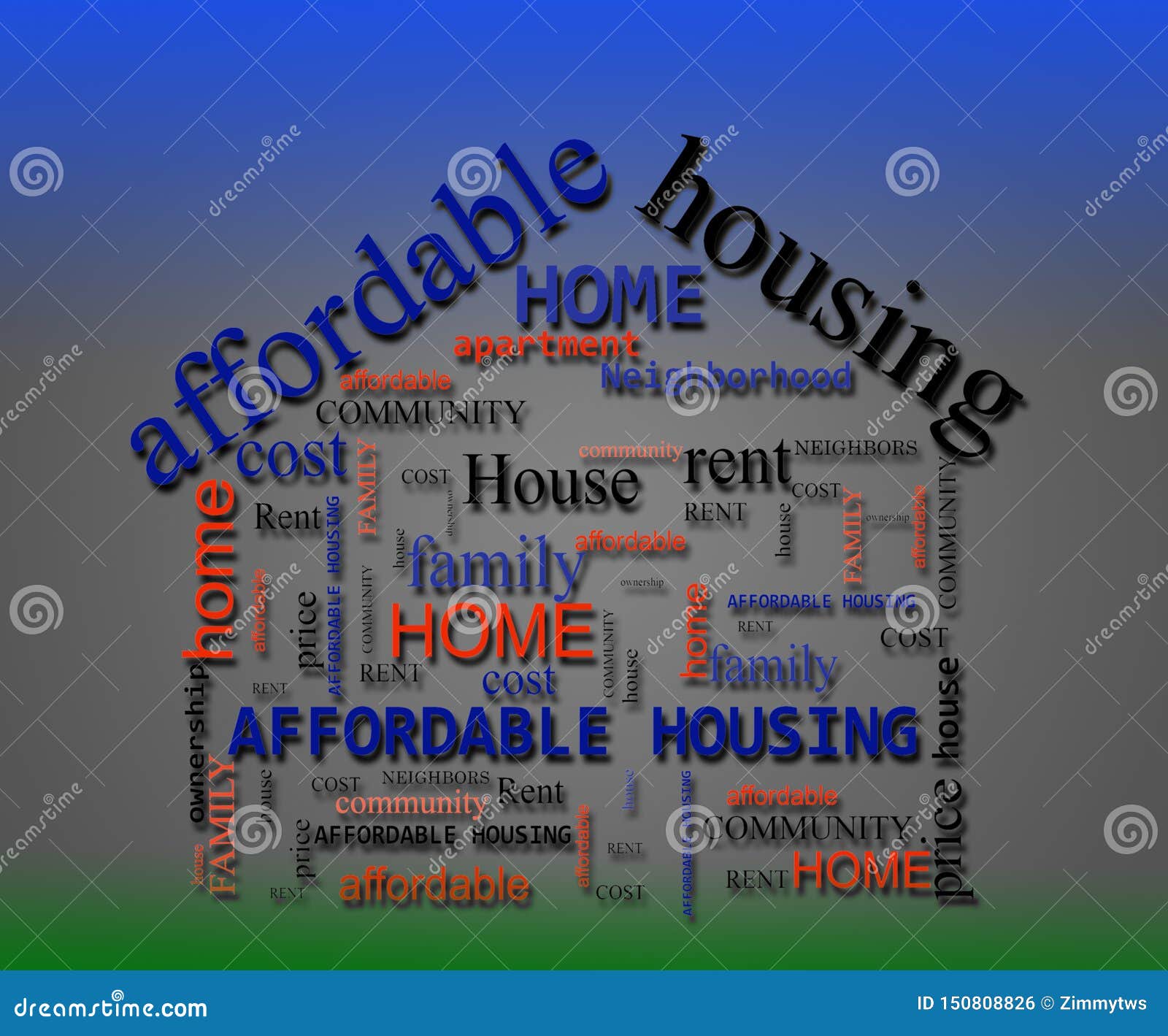 affordable housing wordcloud concept