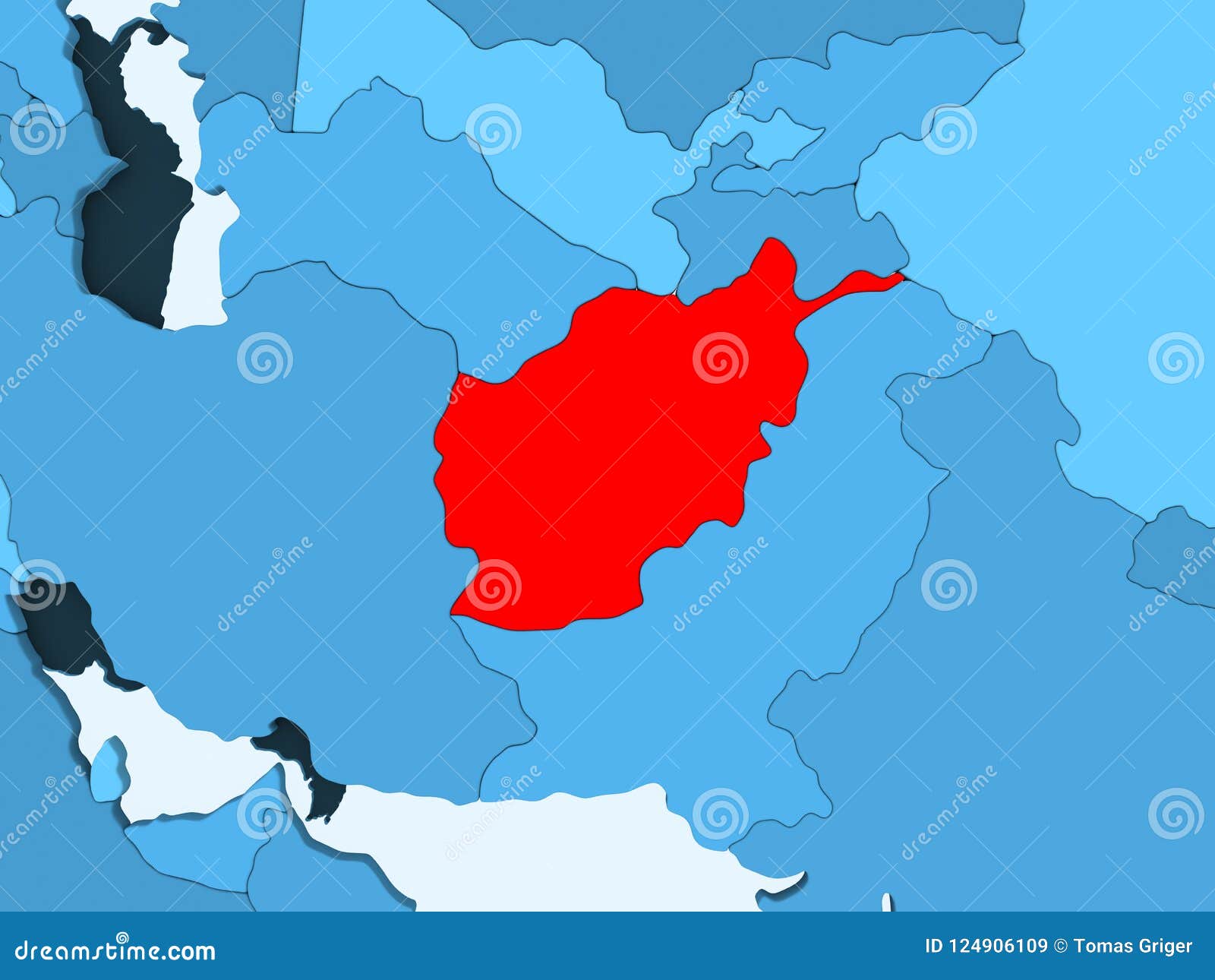 Map of Afghanistan stock illustration. Illustration of blue - 124906109