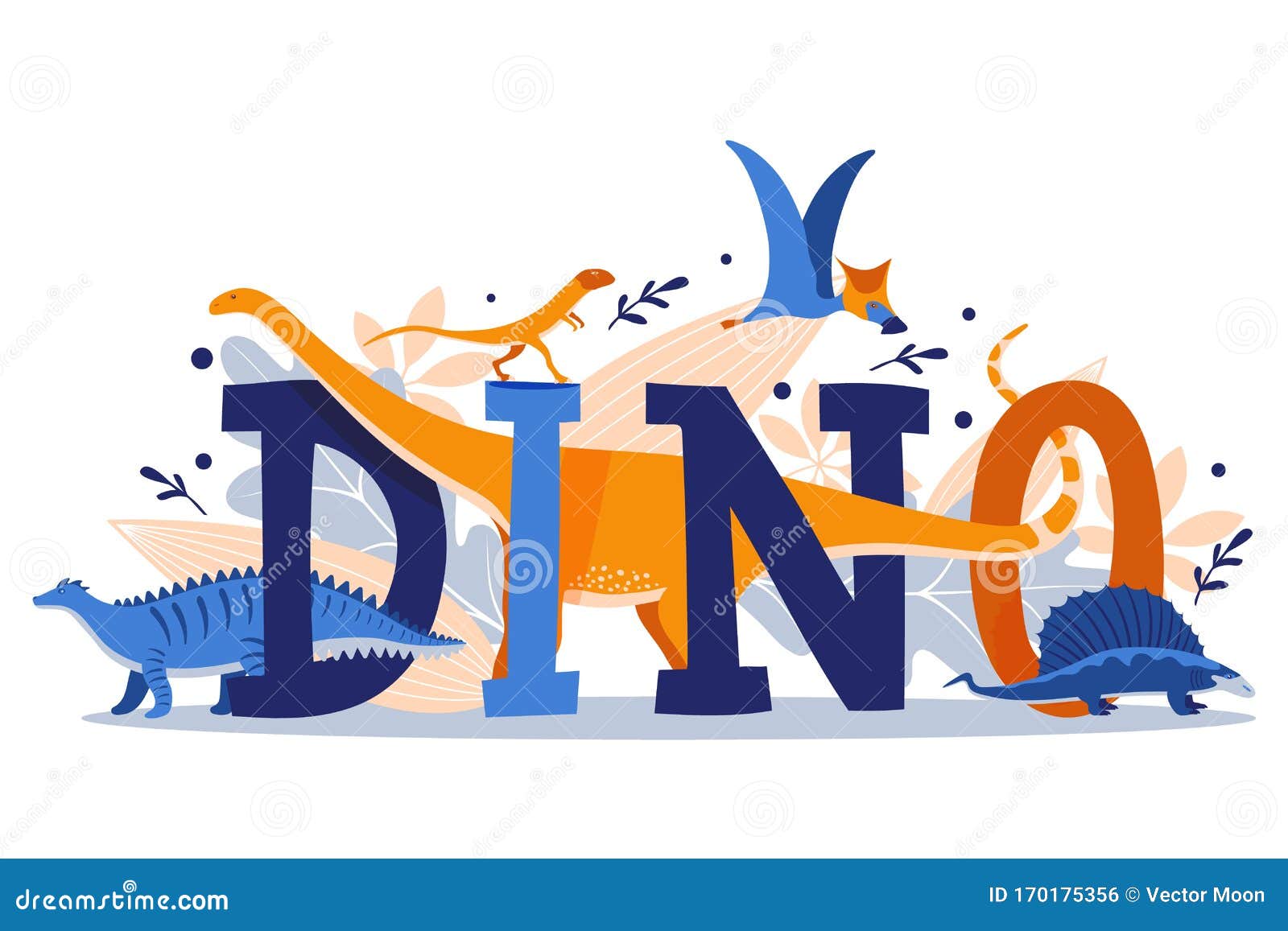 Afiche De Tipografía De Dinosaurios, Ilustración Vectorial De Animales  Prehistóricos Ilustración del Vector - Ilustración de hojas, arte: 170175356