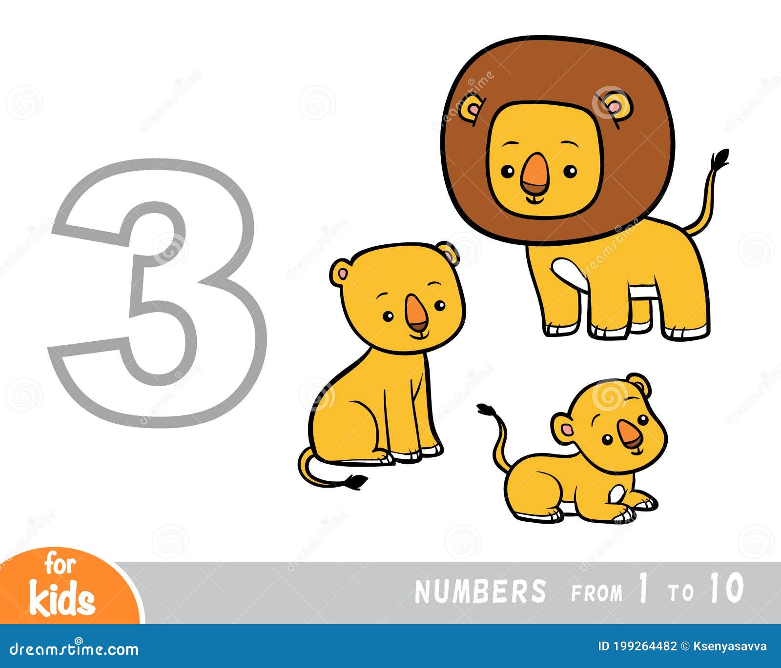 Afiche Educativo Para Niños Sobre Números. Dígito Tres Leones. Ilustración  De Dibujos Animados Vectoriales Ilustración del Vector - Ilustración de  ocio, concurso: 199264482