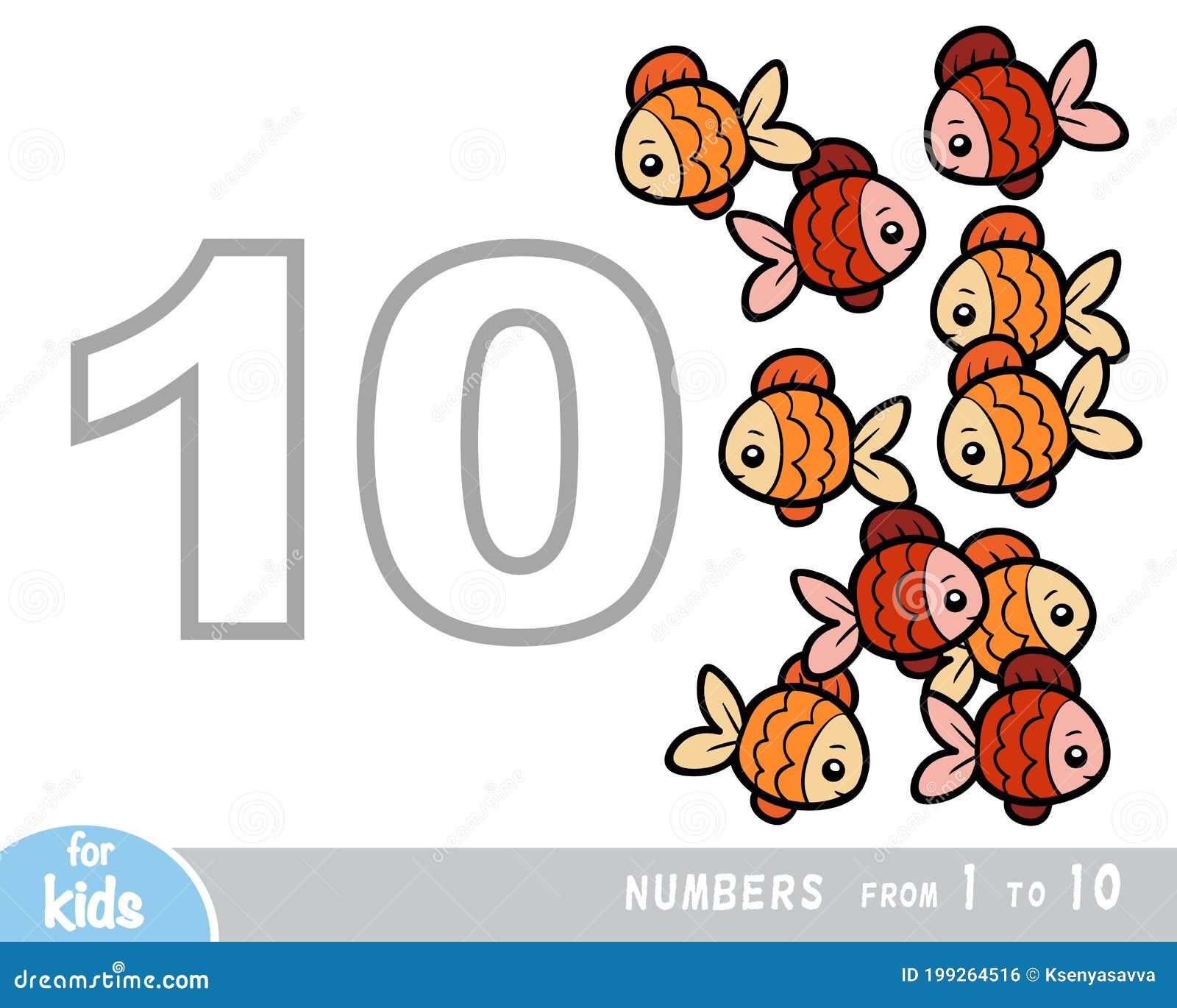 Afiche Educativo Para Niños Sobre Números. Diez Dígitos. Ilustración De  Dibujos Animados Vectoriales Ilustración del Vector - Ilustración de  vector, cartel: 199264516