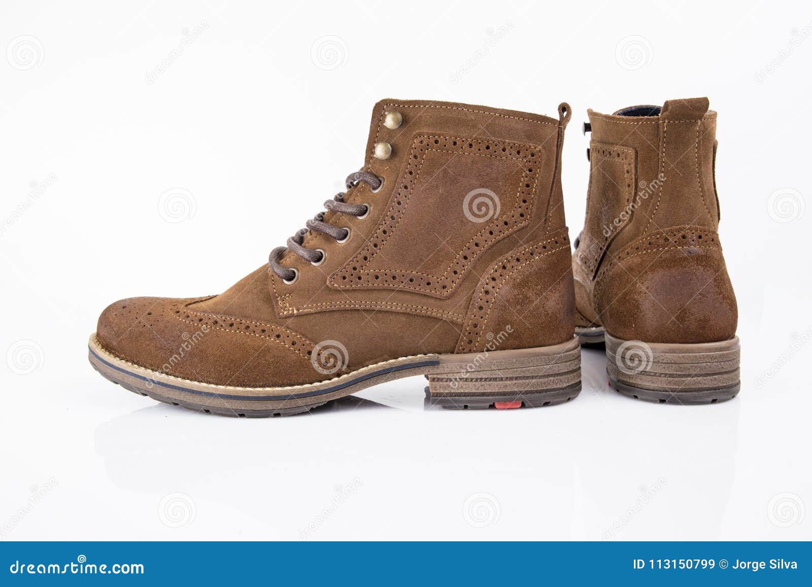 Leather Boots. the Force, Portuguese Company, Isolated on White ...