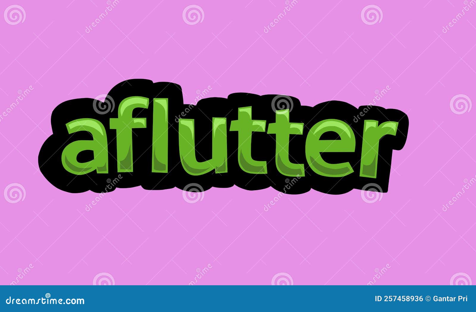 aflutter writing   on a pink background