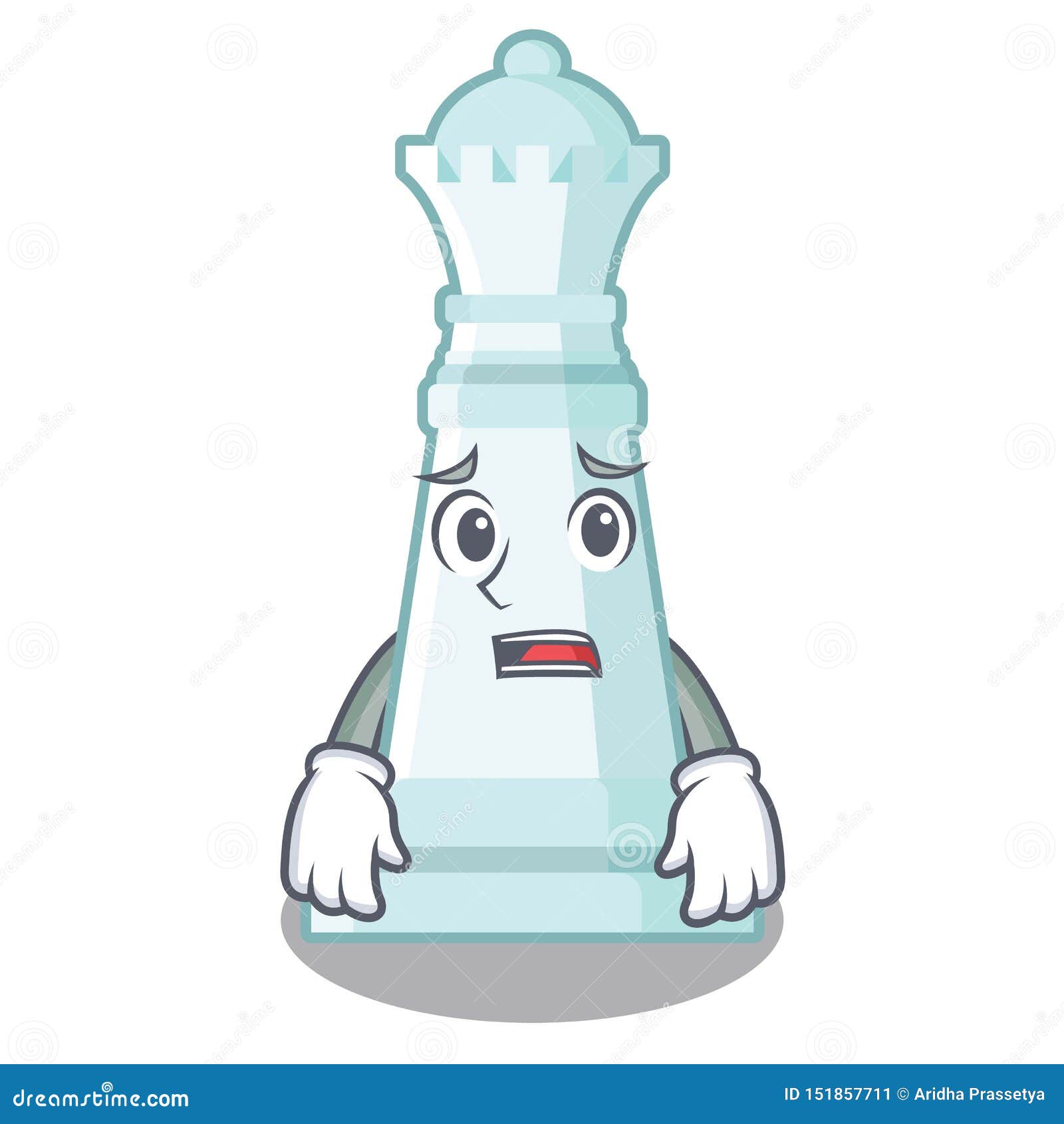 afraid chess queen in the cartoon 