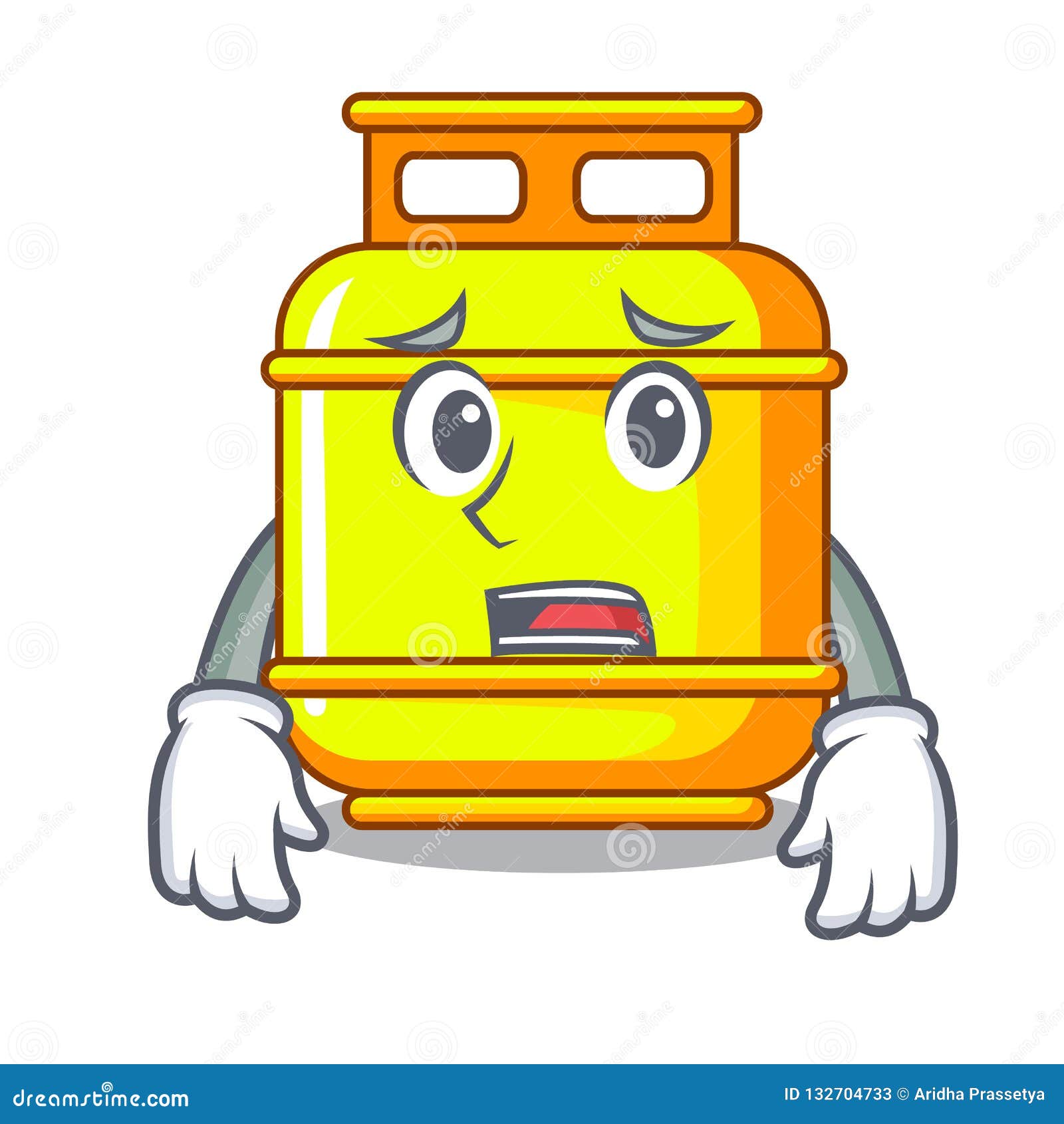 Afraid Creative in Gas Cartoon Tank Container Stock Vector